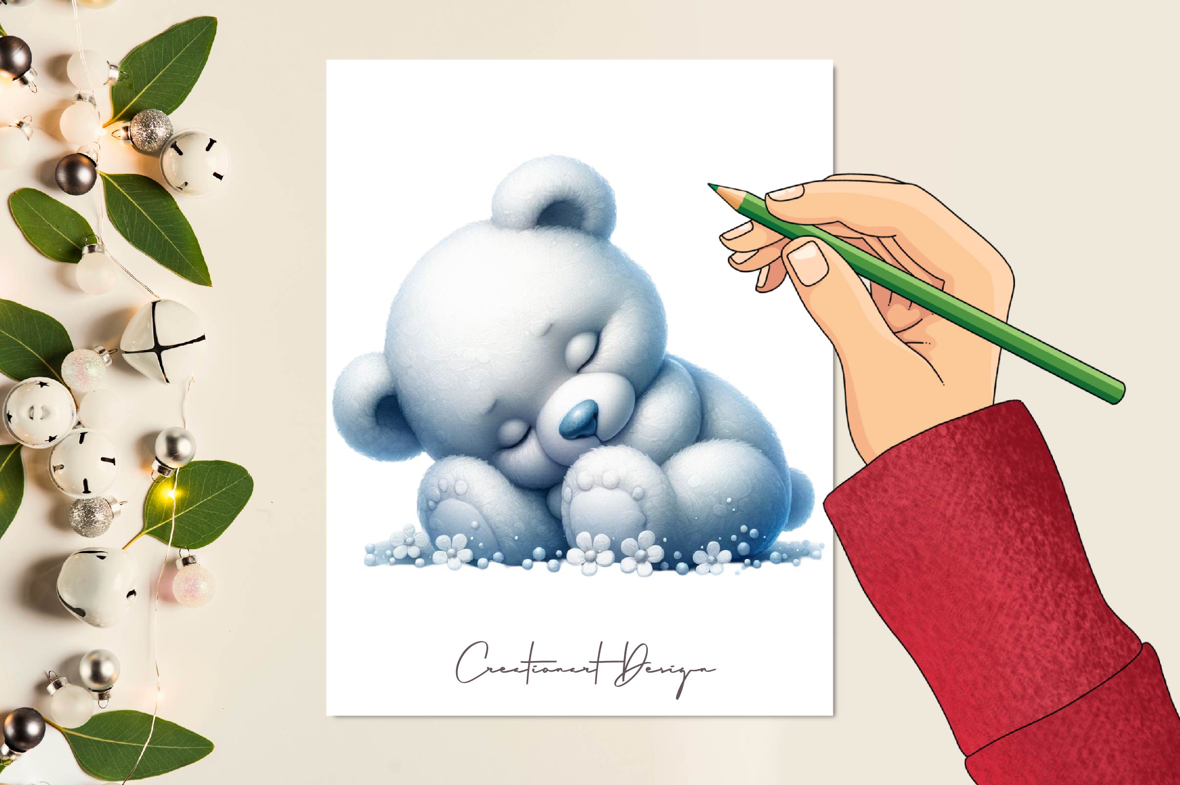 Sleeping Teddy Bears Clipart Bundle