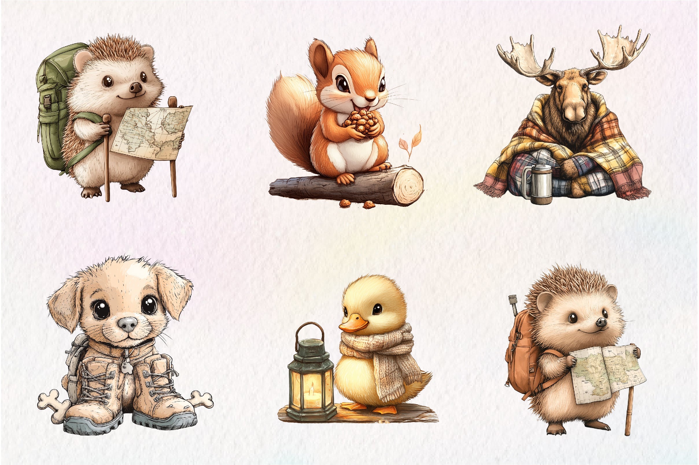 Camping Animals Clipart Bundle