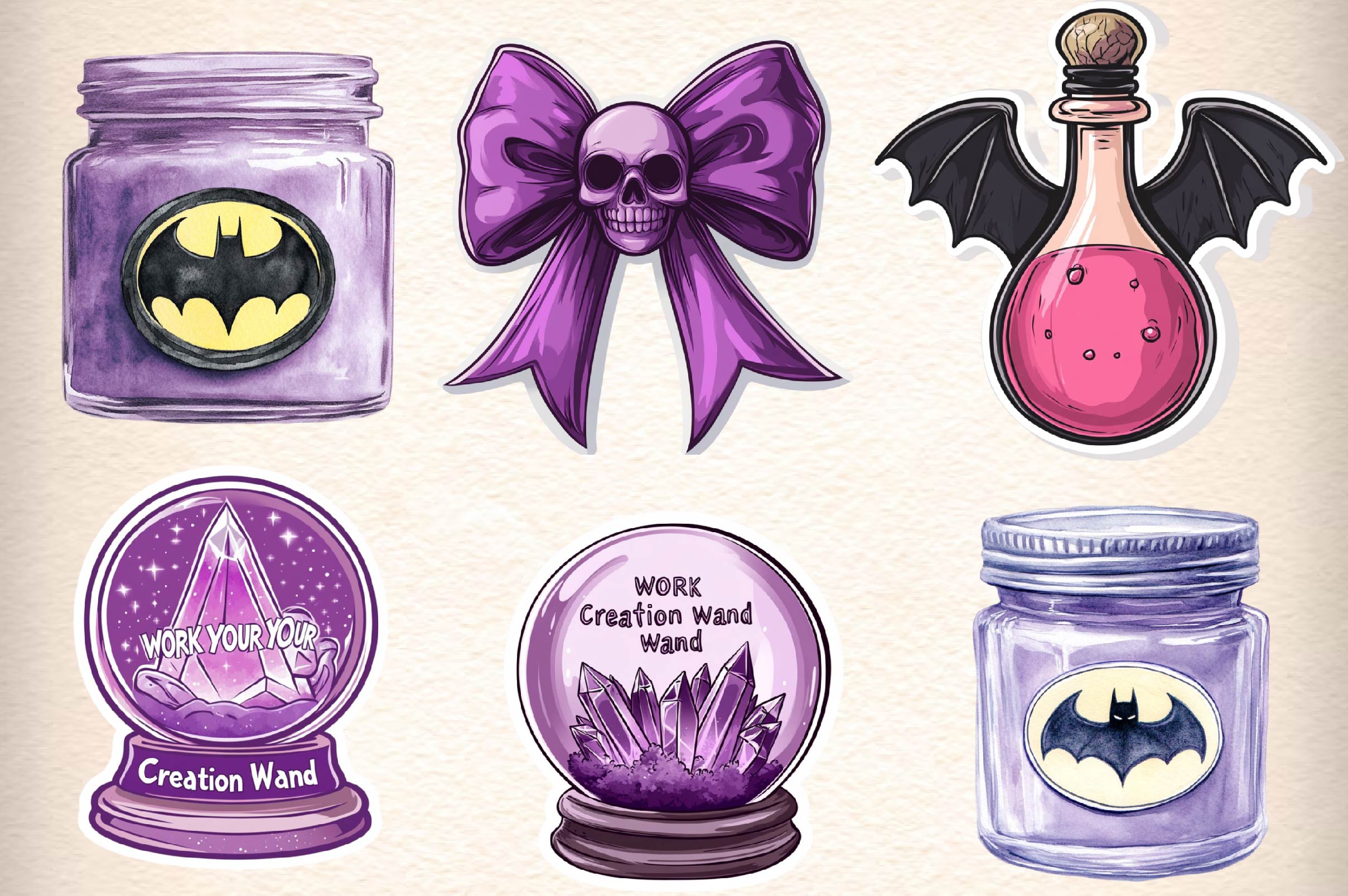 Goth Cosmetics Clipart Bundle