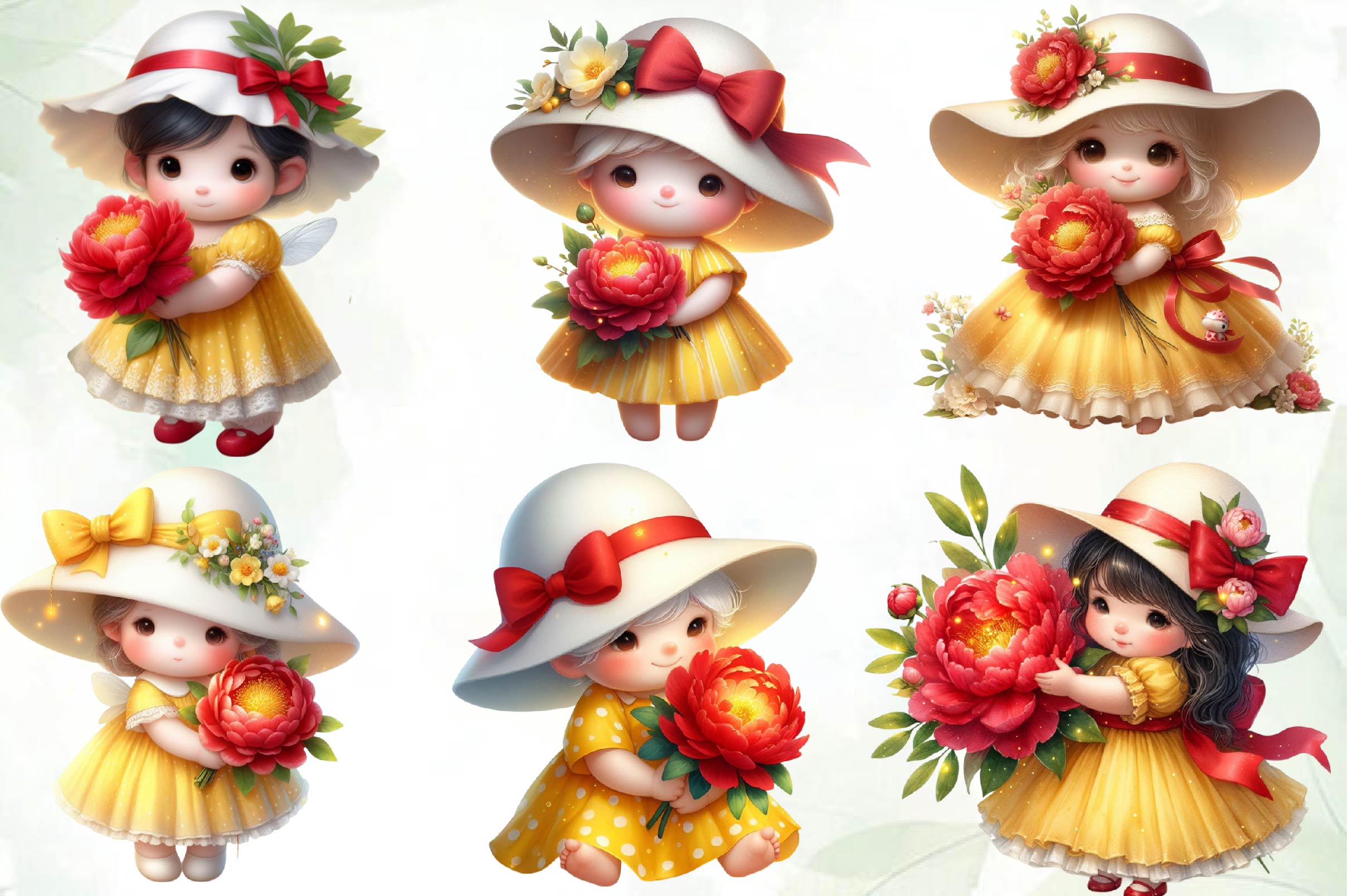 Cute Baby Girl Clipart Bundle