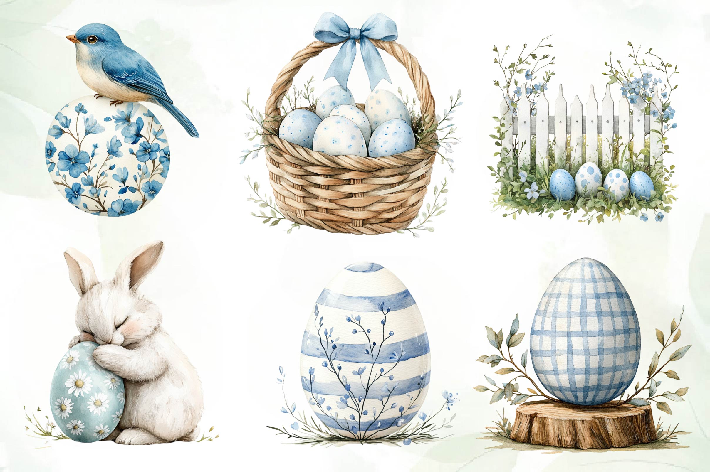 Neutral White Easter Clipart Bundle