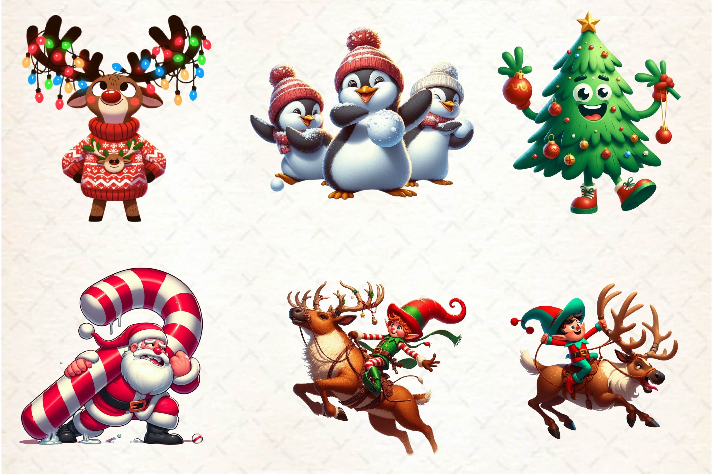 Funny Christmas Clipart Bundle