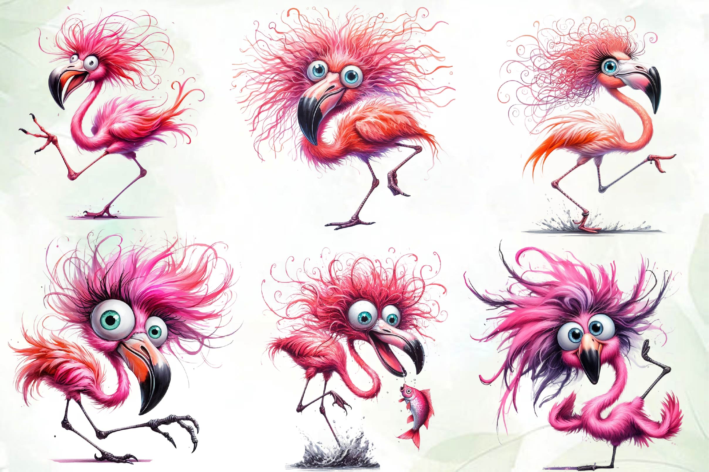 Funny Flamingo Cute Flamingo Clipart Bundle