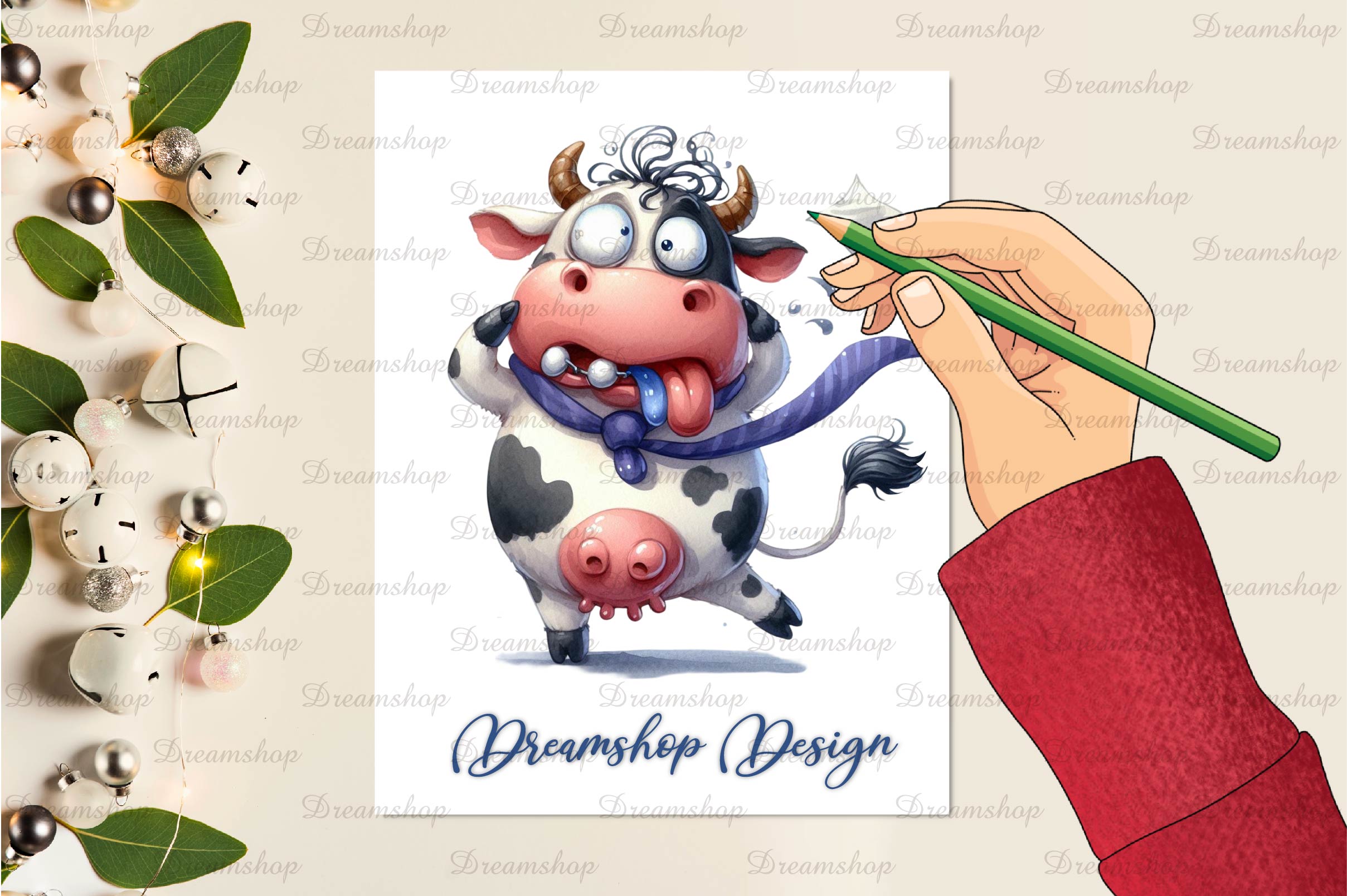 Crazy Funny Cow Clipart Bundle
