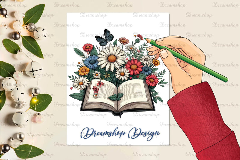 Floral Book Clipart Bundle - CraftNest - Digital Crafting and Art