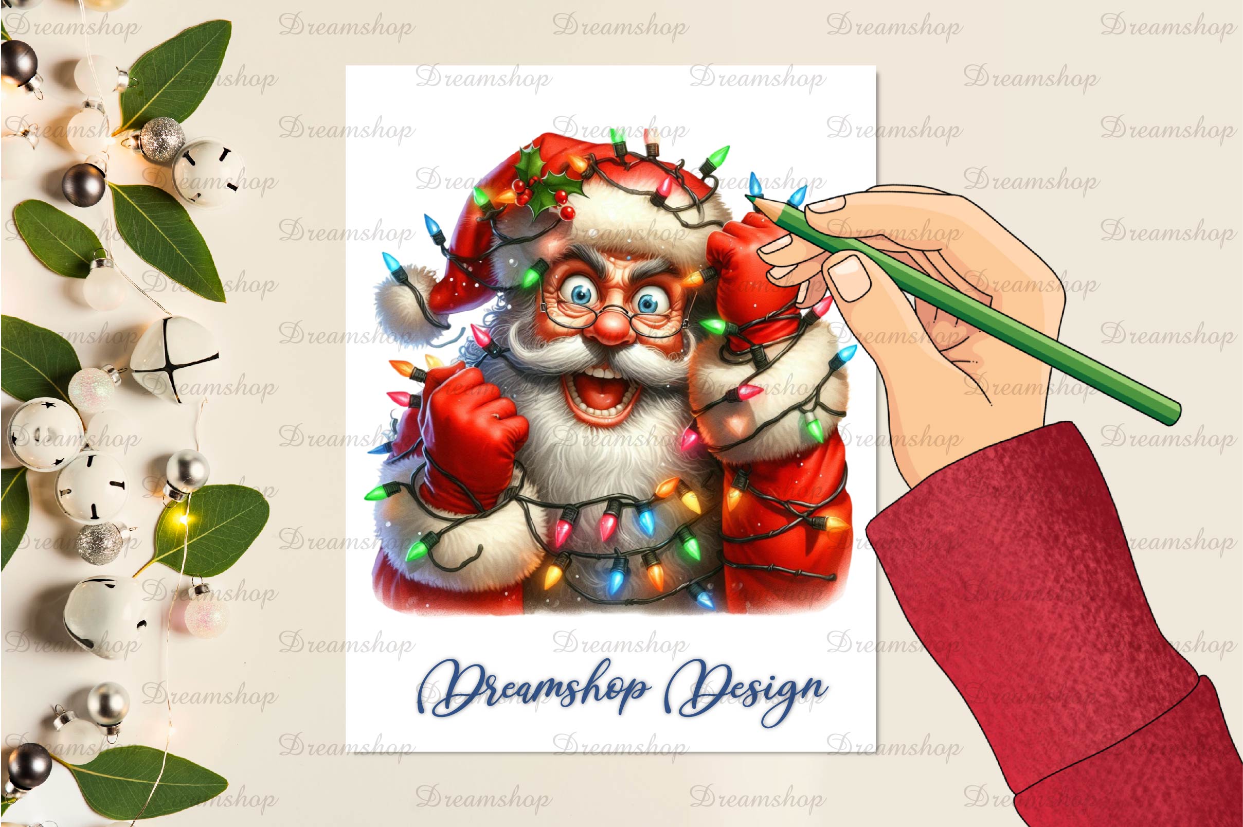 Funny Christmas Santa Clipart Bundle 2