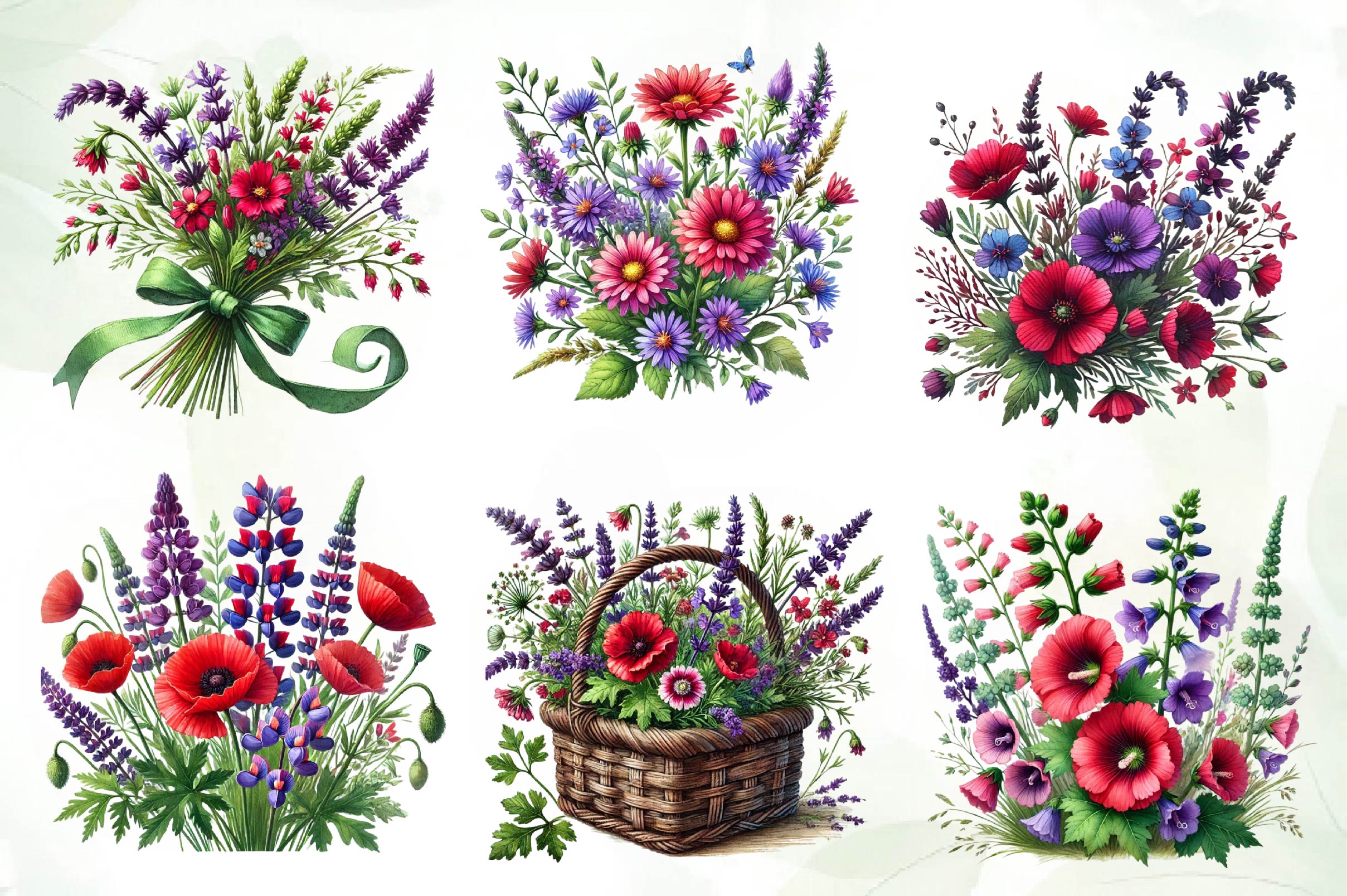 Wildflowers Clipart Bundle