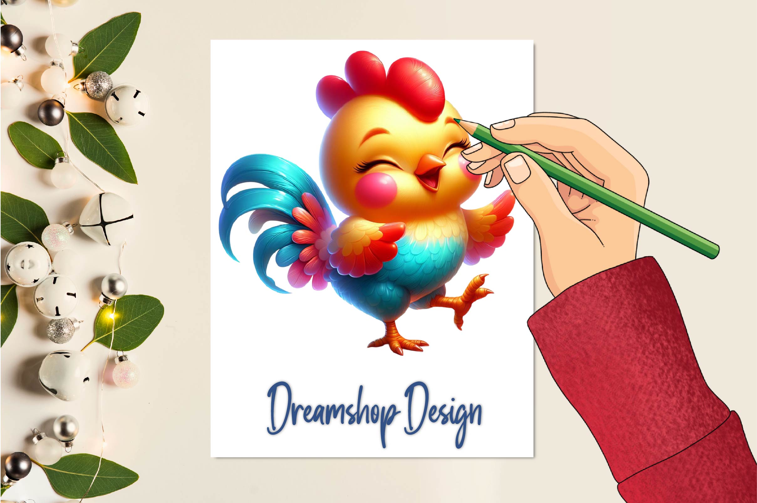 Cute Rooster Clipart Bundle