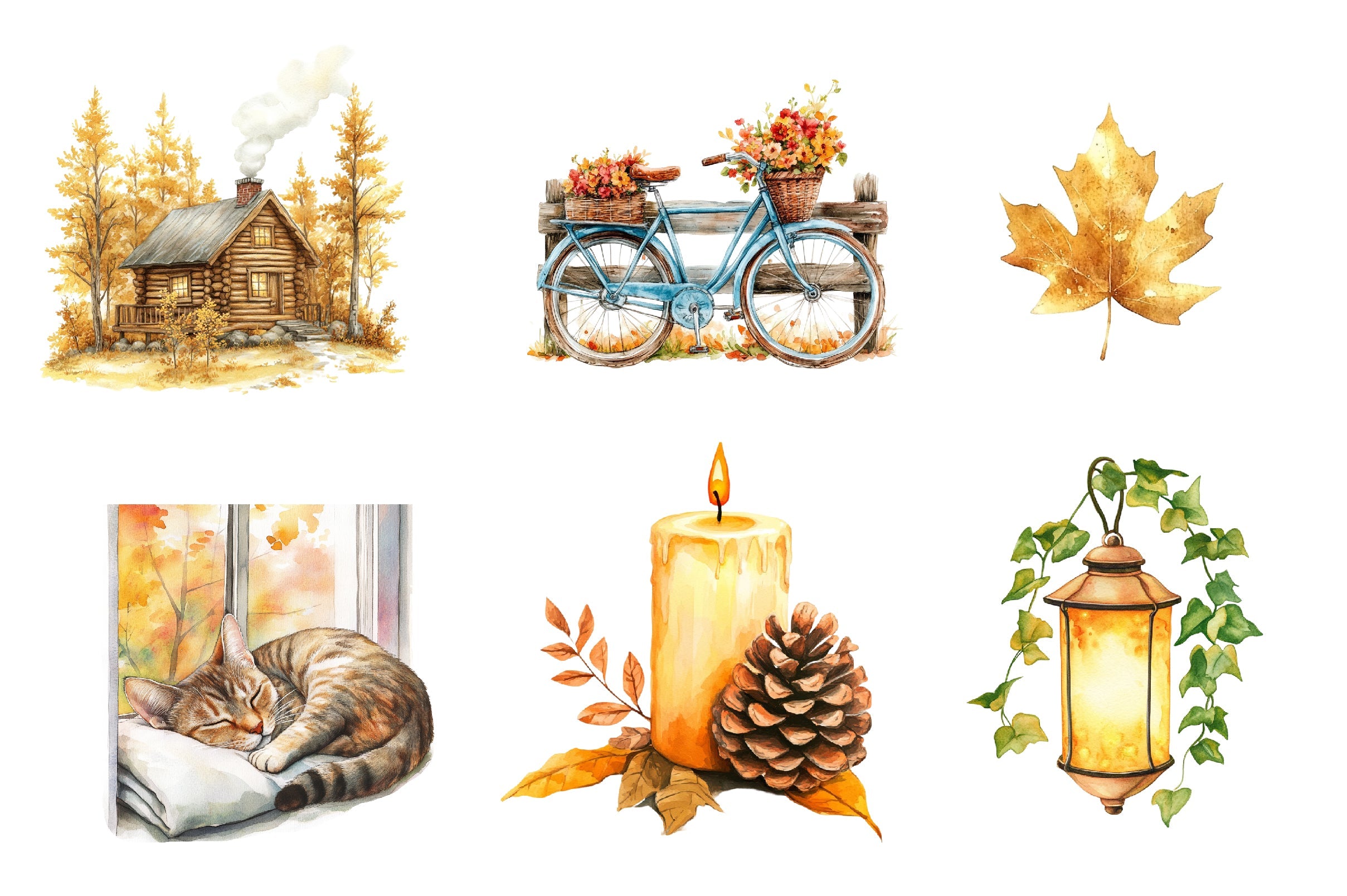Serene Autumn Day Clipart Bundle