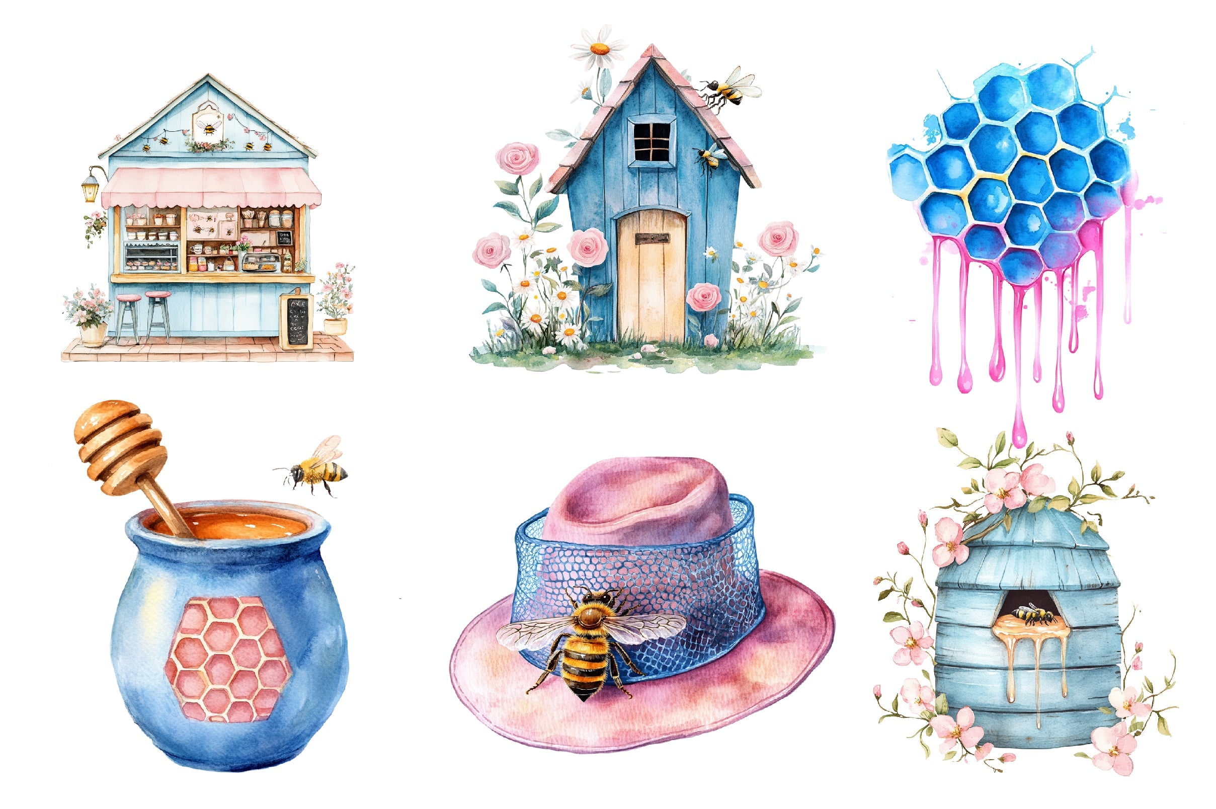 Bee Home Clipart Bundle