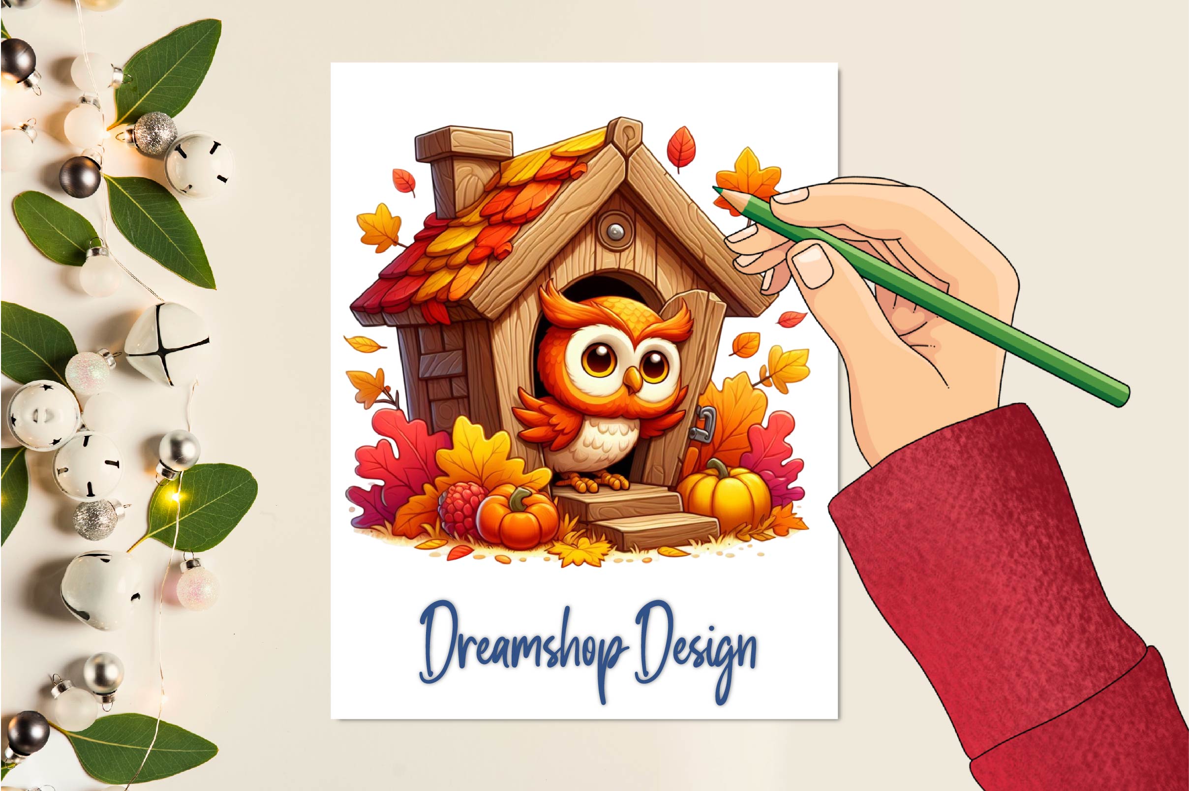 Autumn Owl House Clipart Bundle