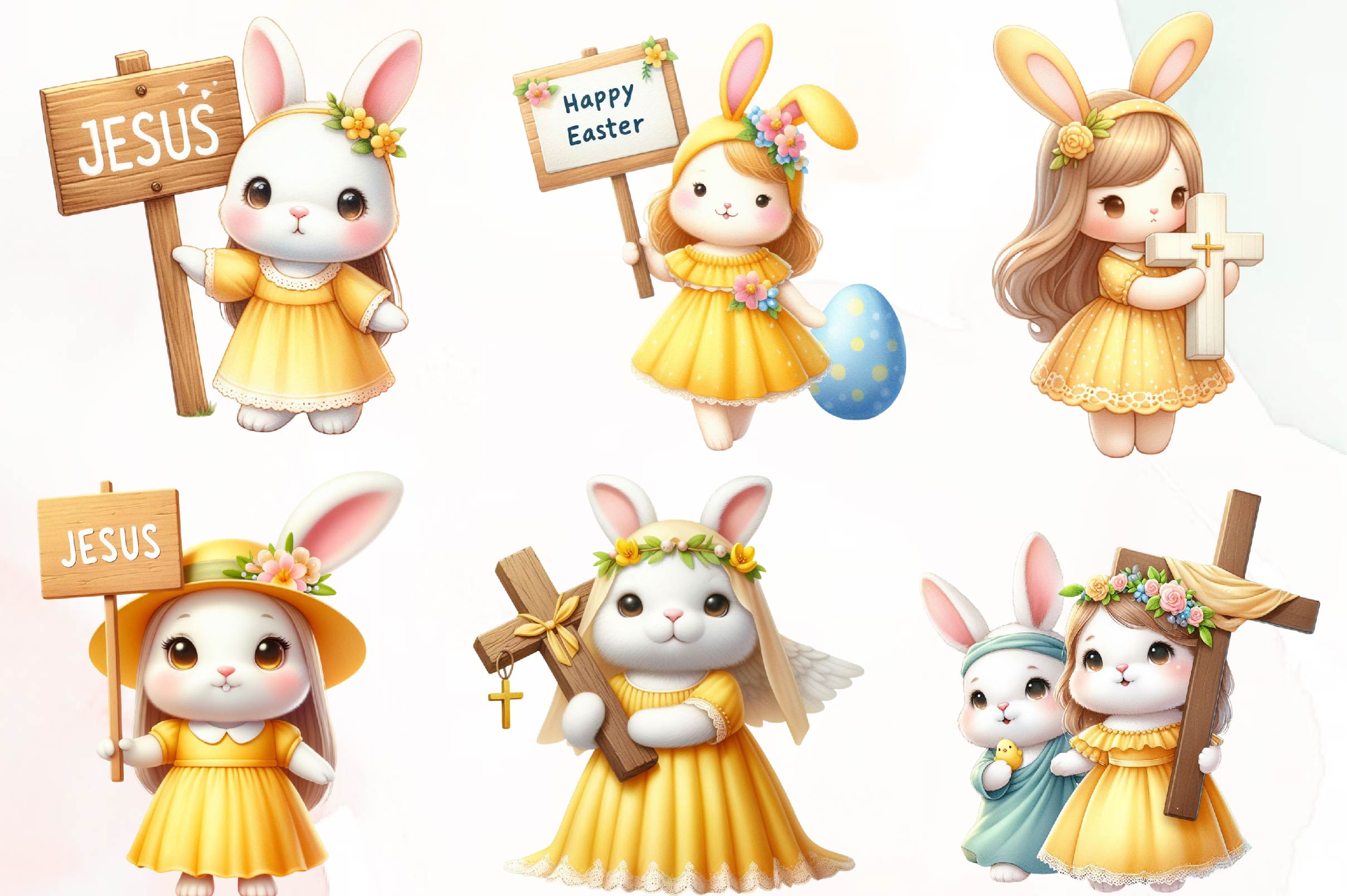 Bunny Jesus Clipart Bundle