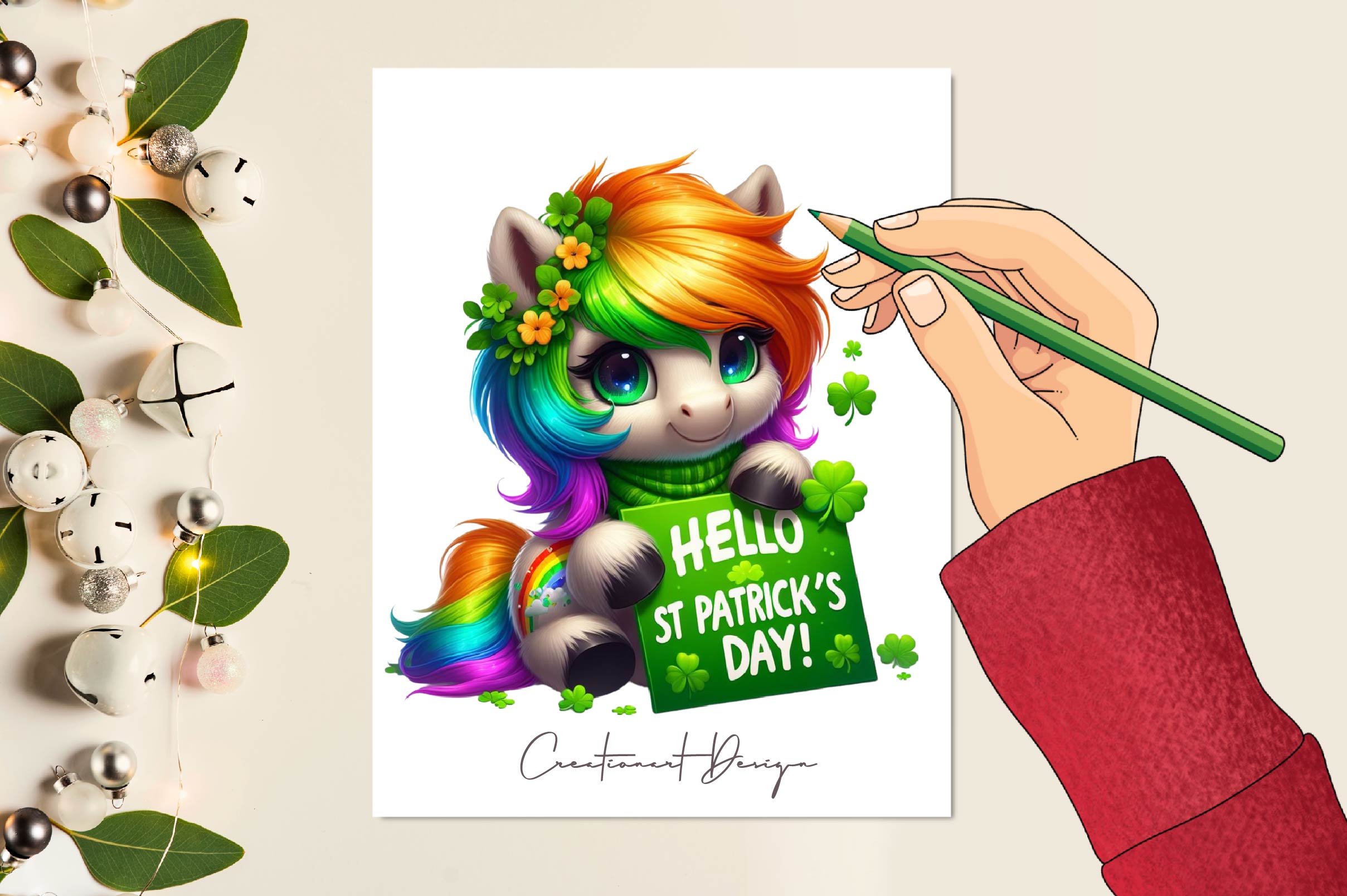 Hello St Patrick's Day Animals Clipart Bundle