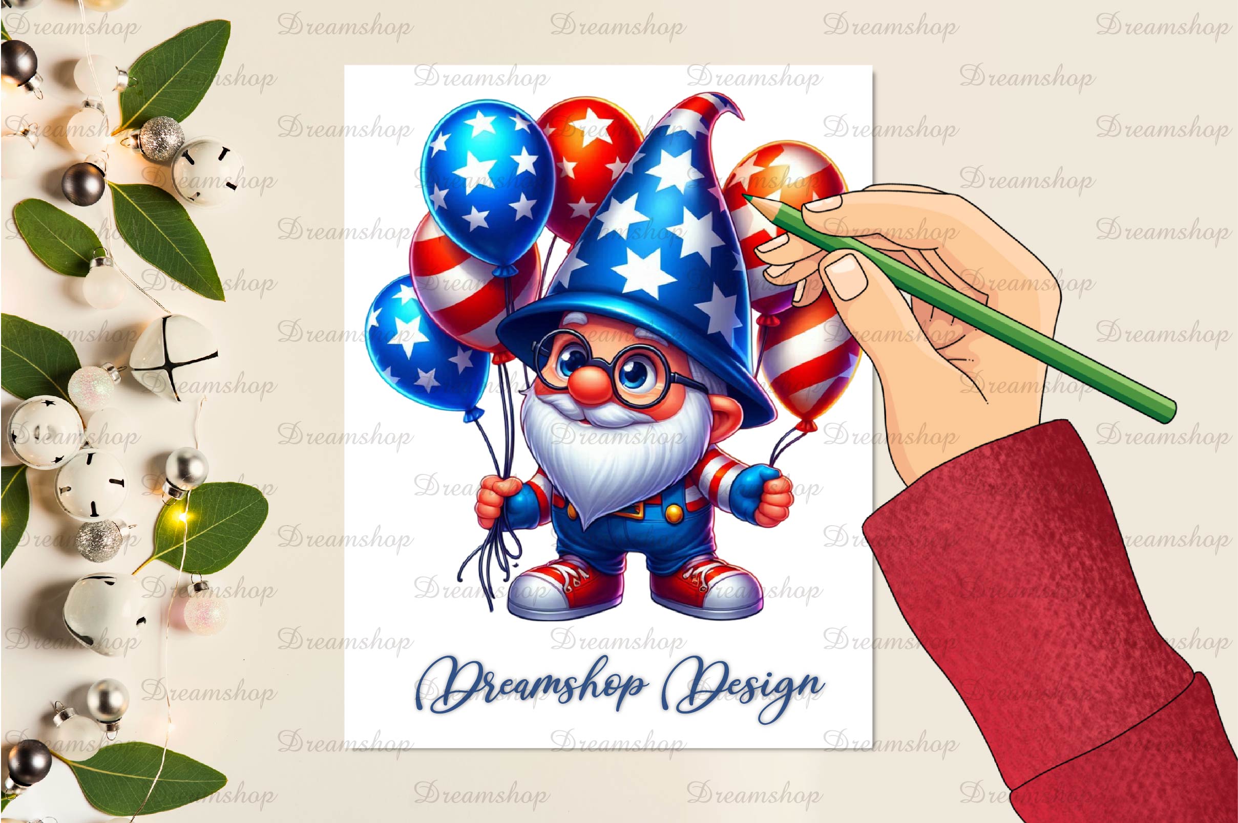4th Of July Funny Gnome Clipart Bundle