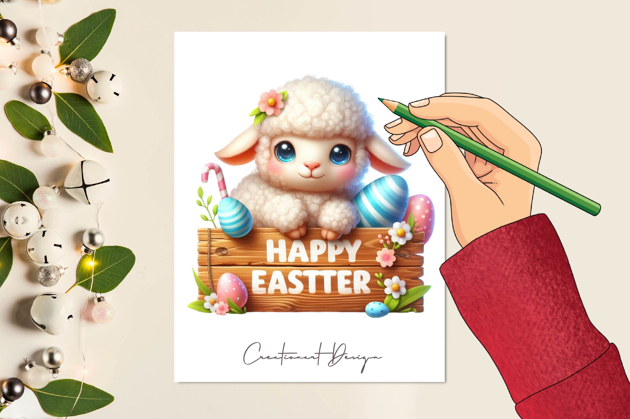 Easter Sheep Clipart Bundle