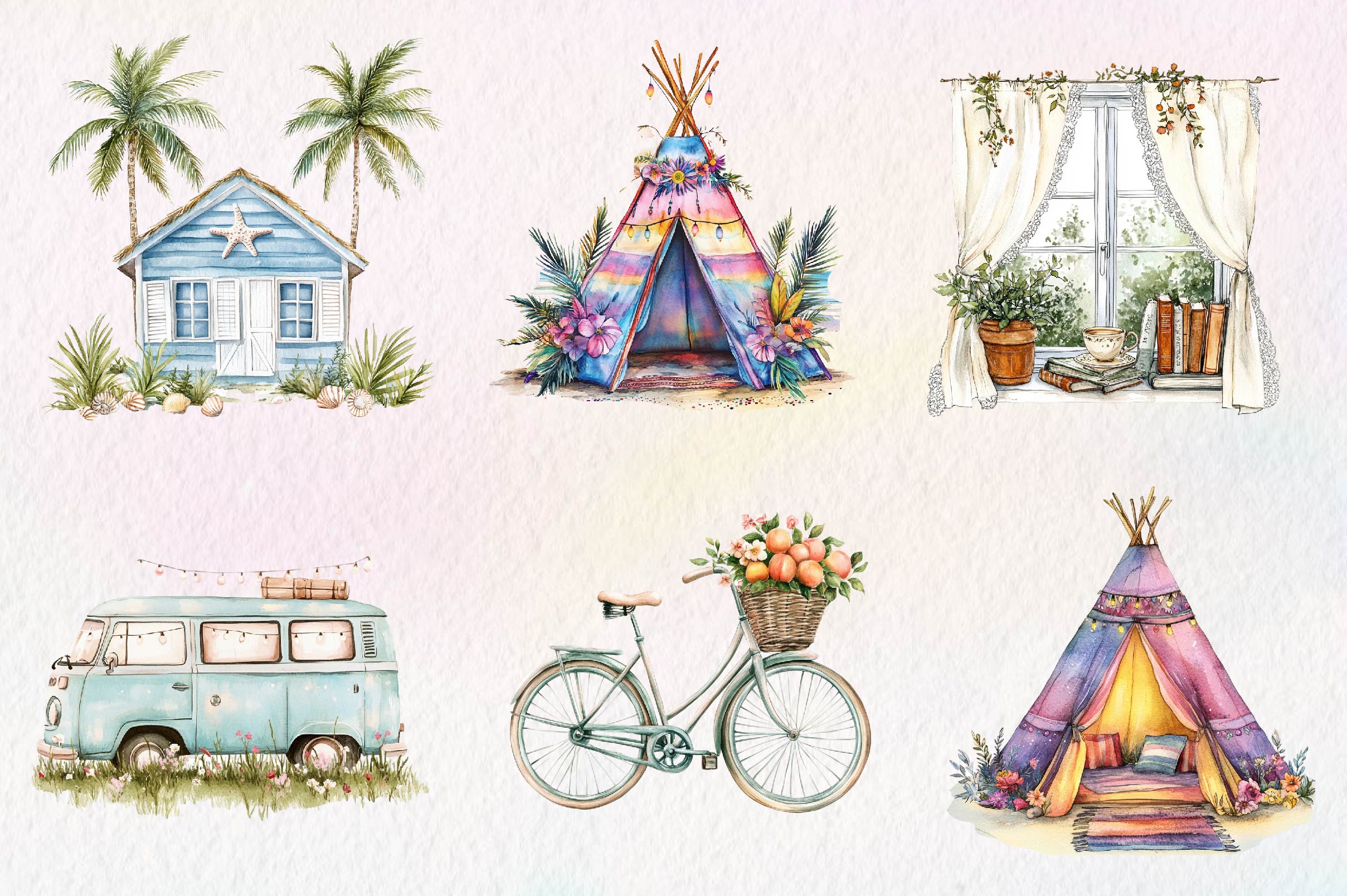 Cozy Summer Clipart Bundle 3