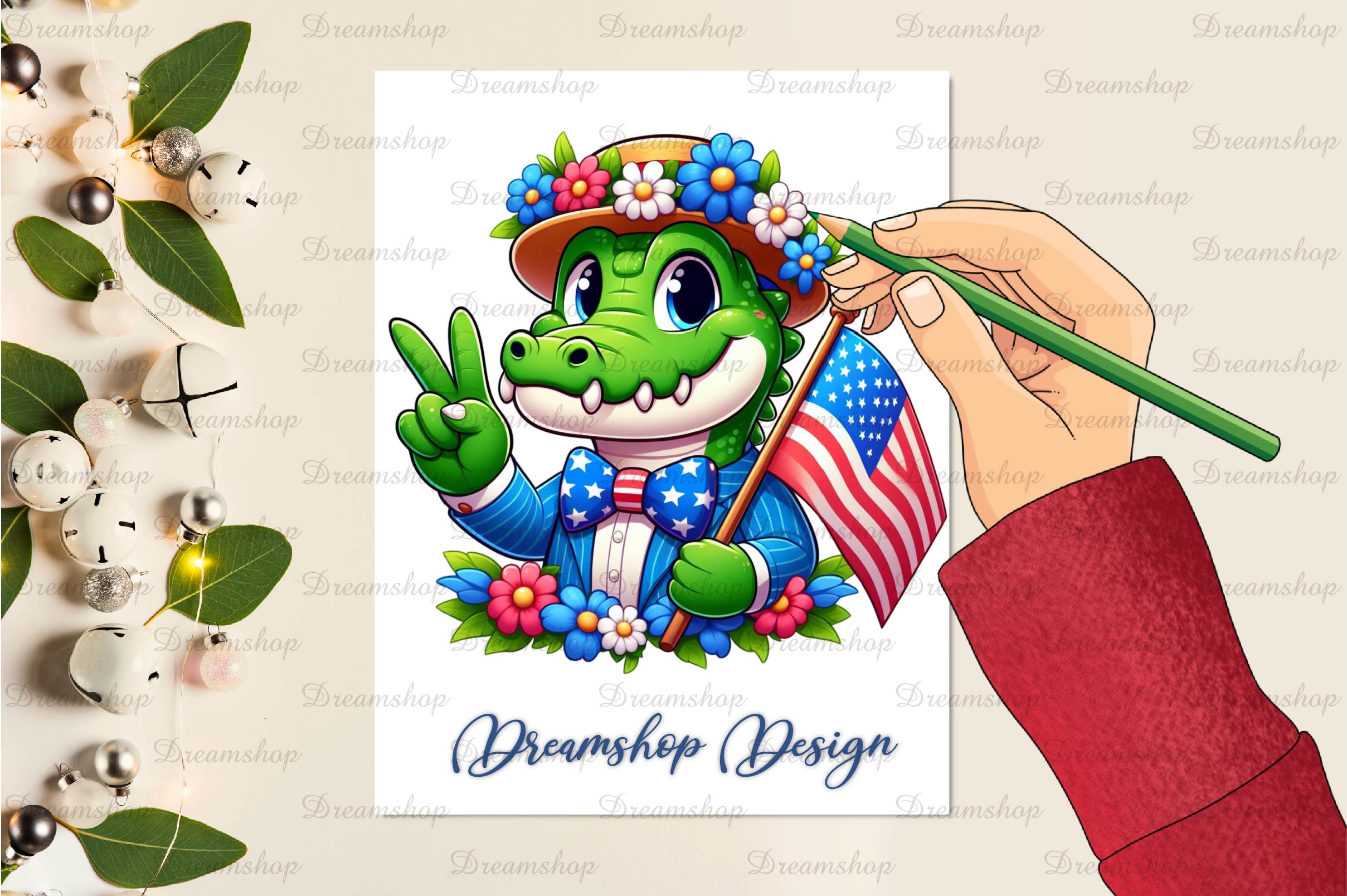 Patriot Animals Giving Peace Sign Clipart Bundle