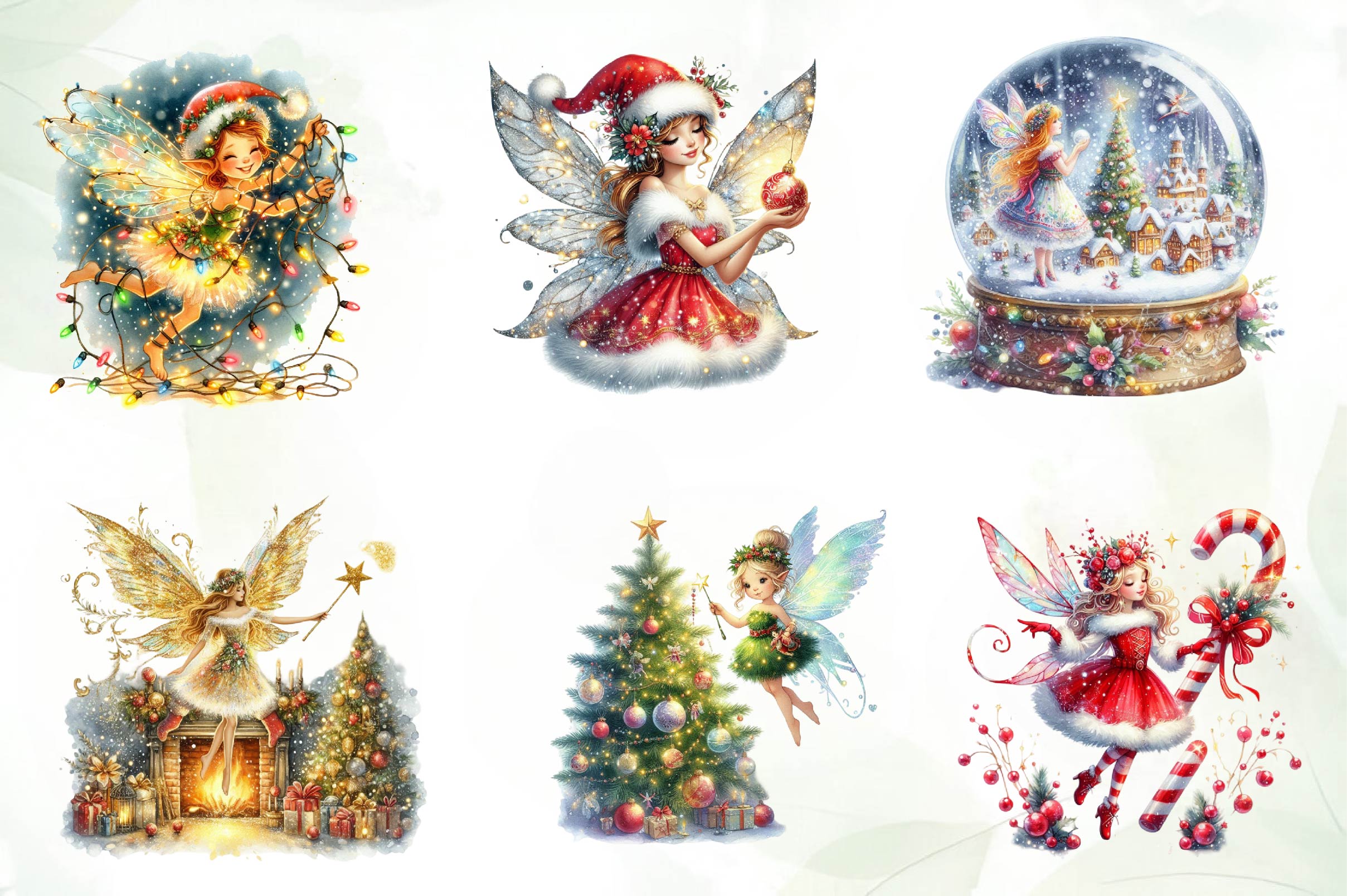 Christmas Fairy Clipart Bundle 2