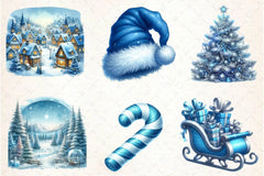 Blue Christmas Clipart Bundle - CraftNest - Digital Crafting and Art