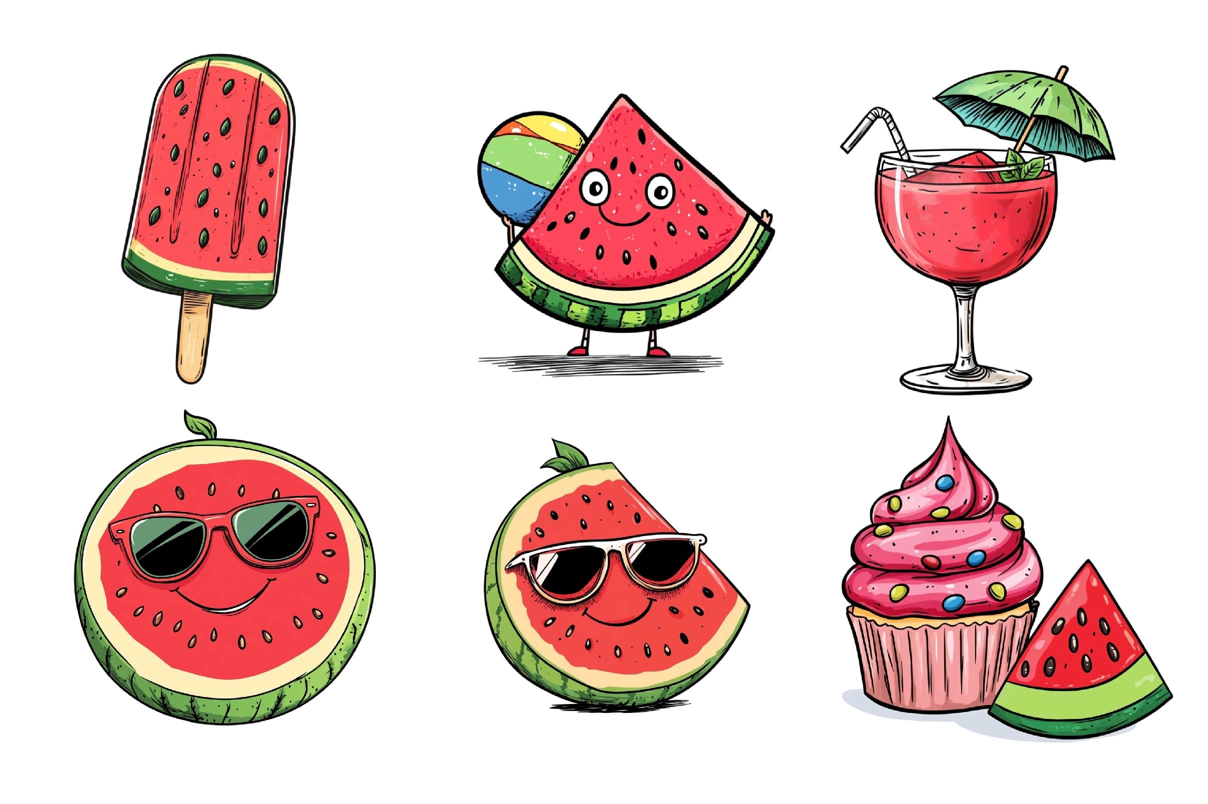 Summer Watermelon Clipart Bundle 2