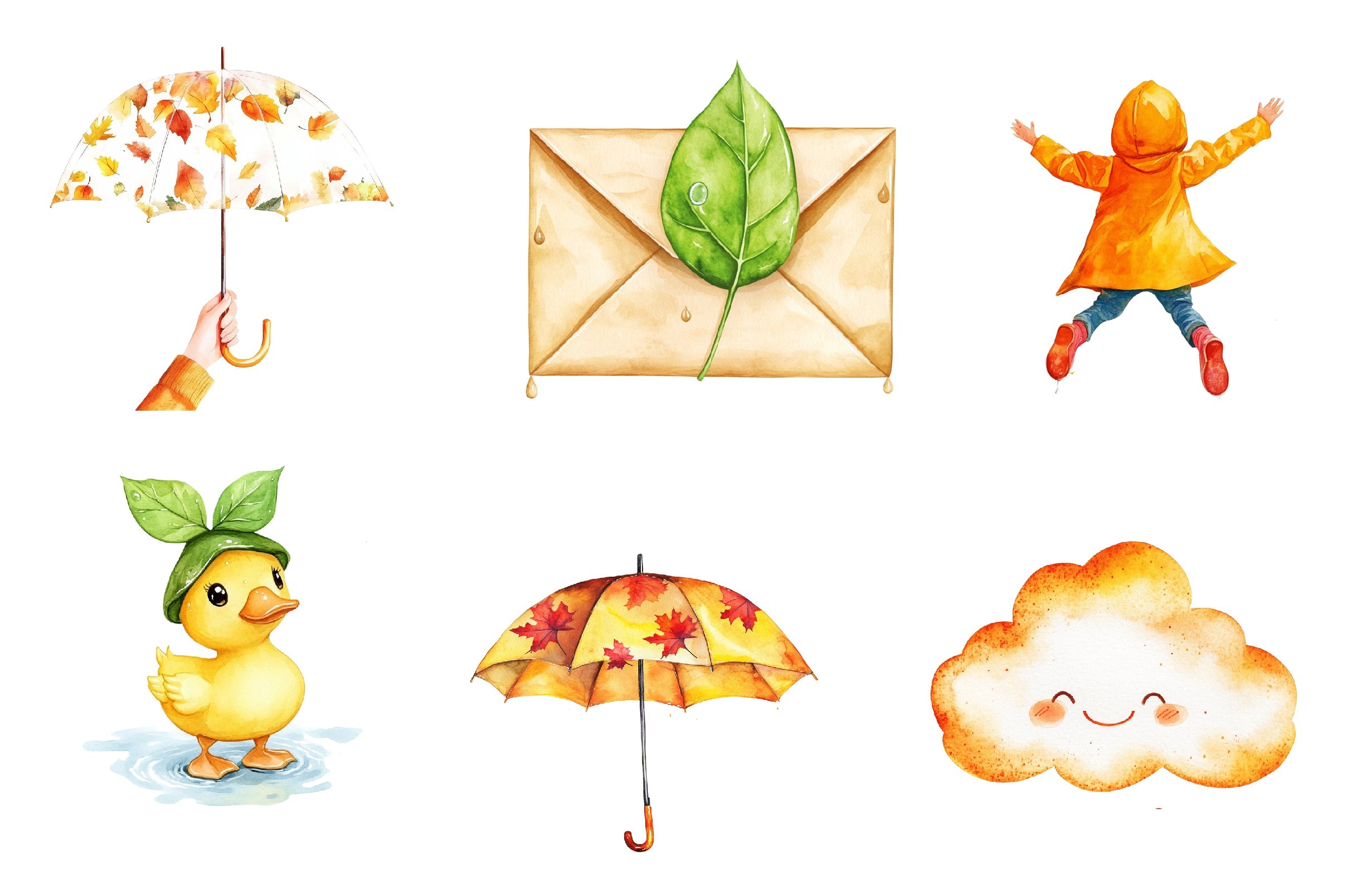 Autumn Rainy Day Clipart Bundle