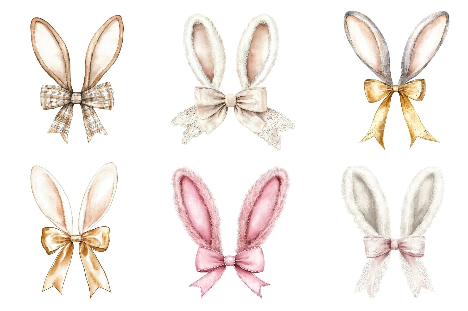 Easter Bunny Ear Bow Clipart Bundle - CraftNest - Digital Crafting and Art