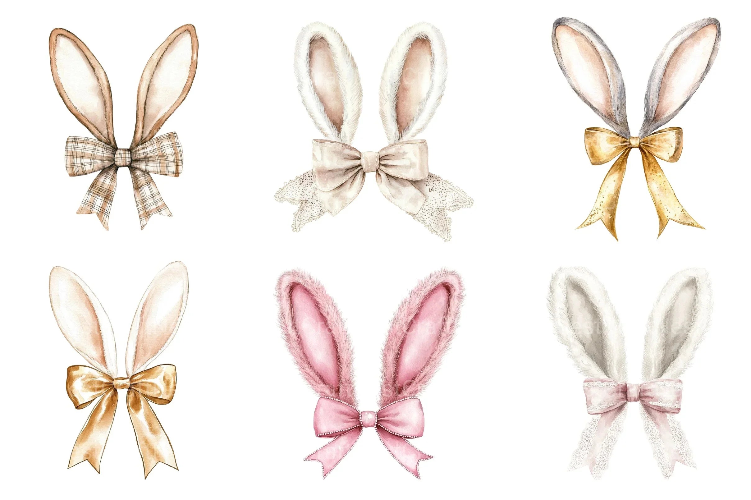 Easter Bunny Ear Bow Clipart Bundle - CraftNest - Digital Crafting and Art