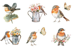 Spring Robins Clipart Bundle - CraftNest - Digital Crafting and Art