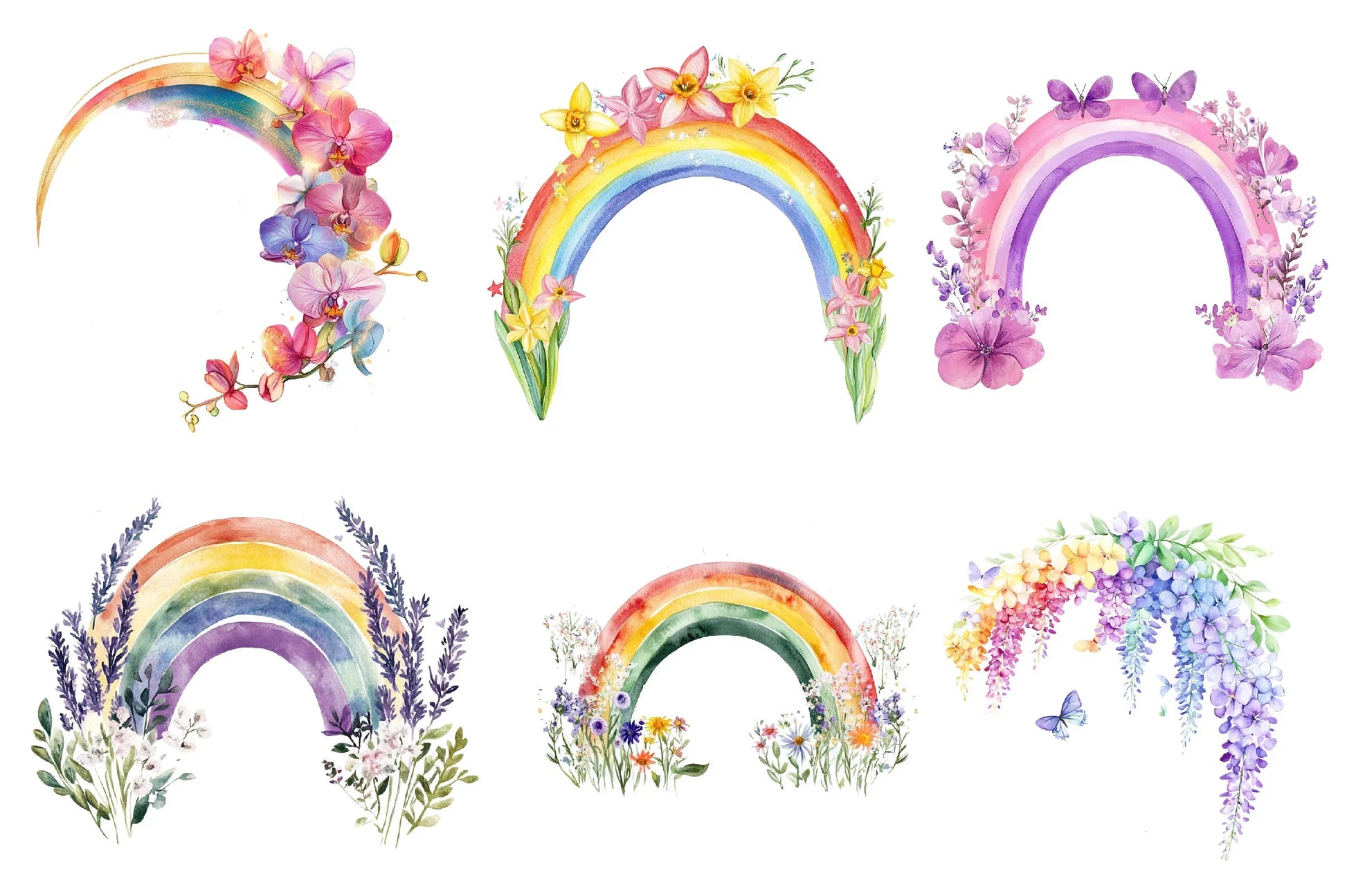 Floral Spring Rainbow Clipart Bundle - CraftNest - Digital Crafting and Art