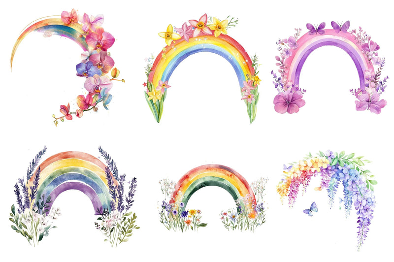 Floral Spring Rainbow Clipart Bundle - CraftNest - Digital Crafting and Art