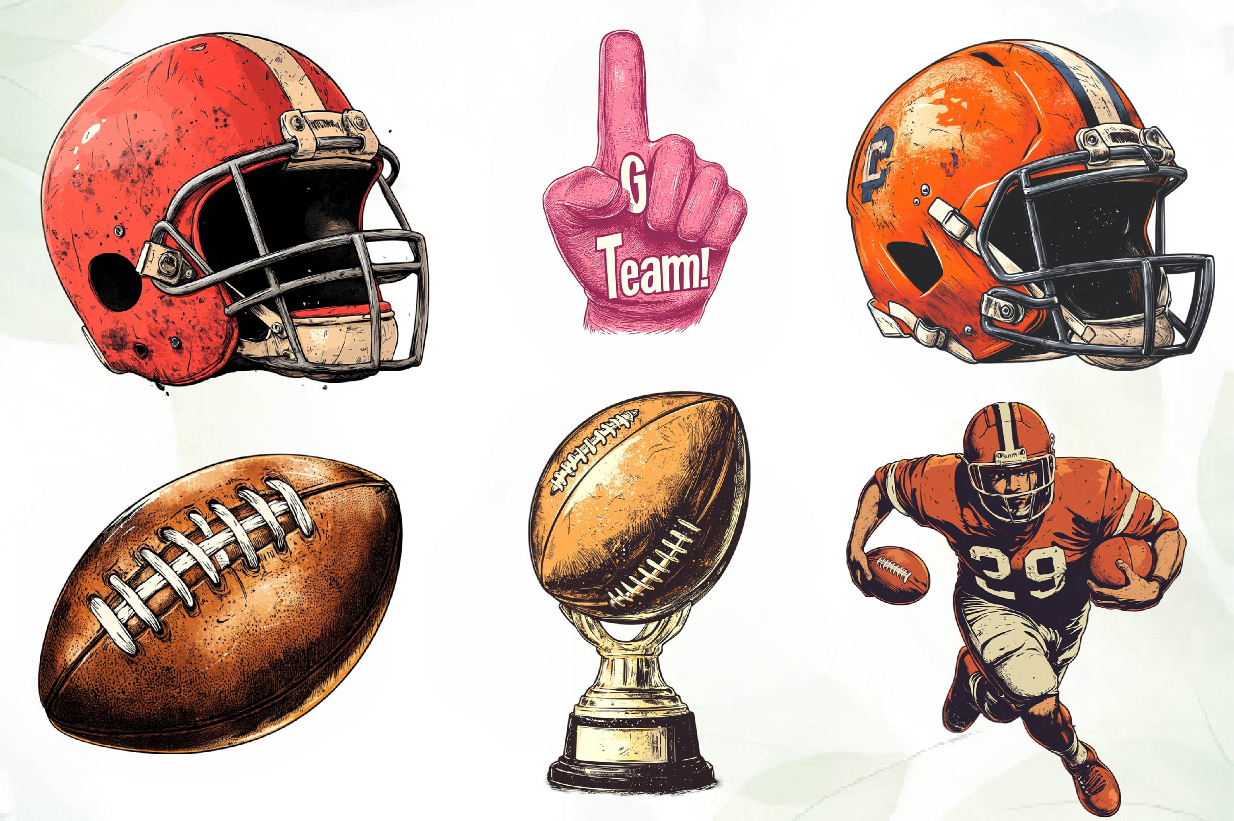 Vintage The Super Bowl Clipart Bundle