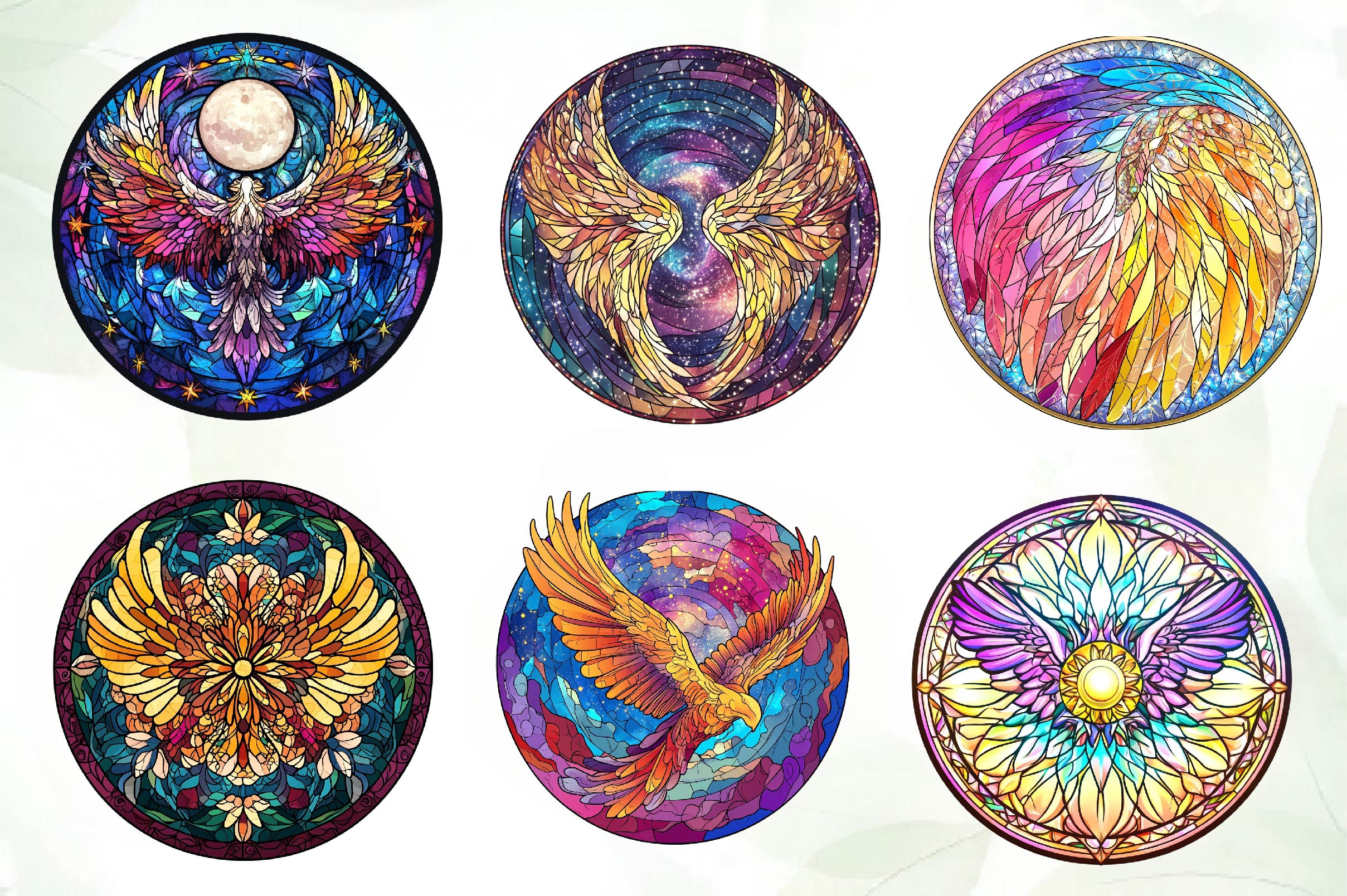 Stained Glass Angel Wings Clipart Bundle - CraftNest - Digital Crafting and Art