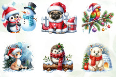 Funny Christmas Animals Clipart Bundle - CraftNest - Digital Crafting and Art
