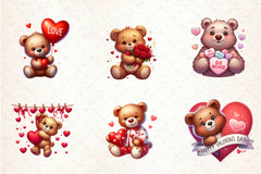 Valentine's Day Teddy Bears Clipart Bundle - CraftNest - Digital Crafting and Art