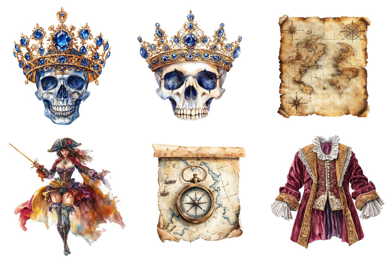 Fancy Pirate Core Clipart Bundle - CraftNest - Digital Crafting and Art