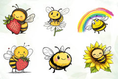 Spring Bee Clipart Bundle - CraftNest - Digital Crafting and Art