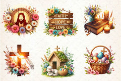 Christian Rustic Easter Clipart Bundle - CraftNest - Digital Crafting and Art