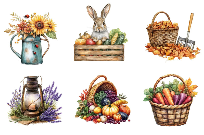 Autumn Garden Clipart Bundle - CraftNest - Digital Crafting and Art