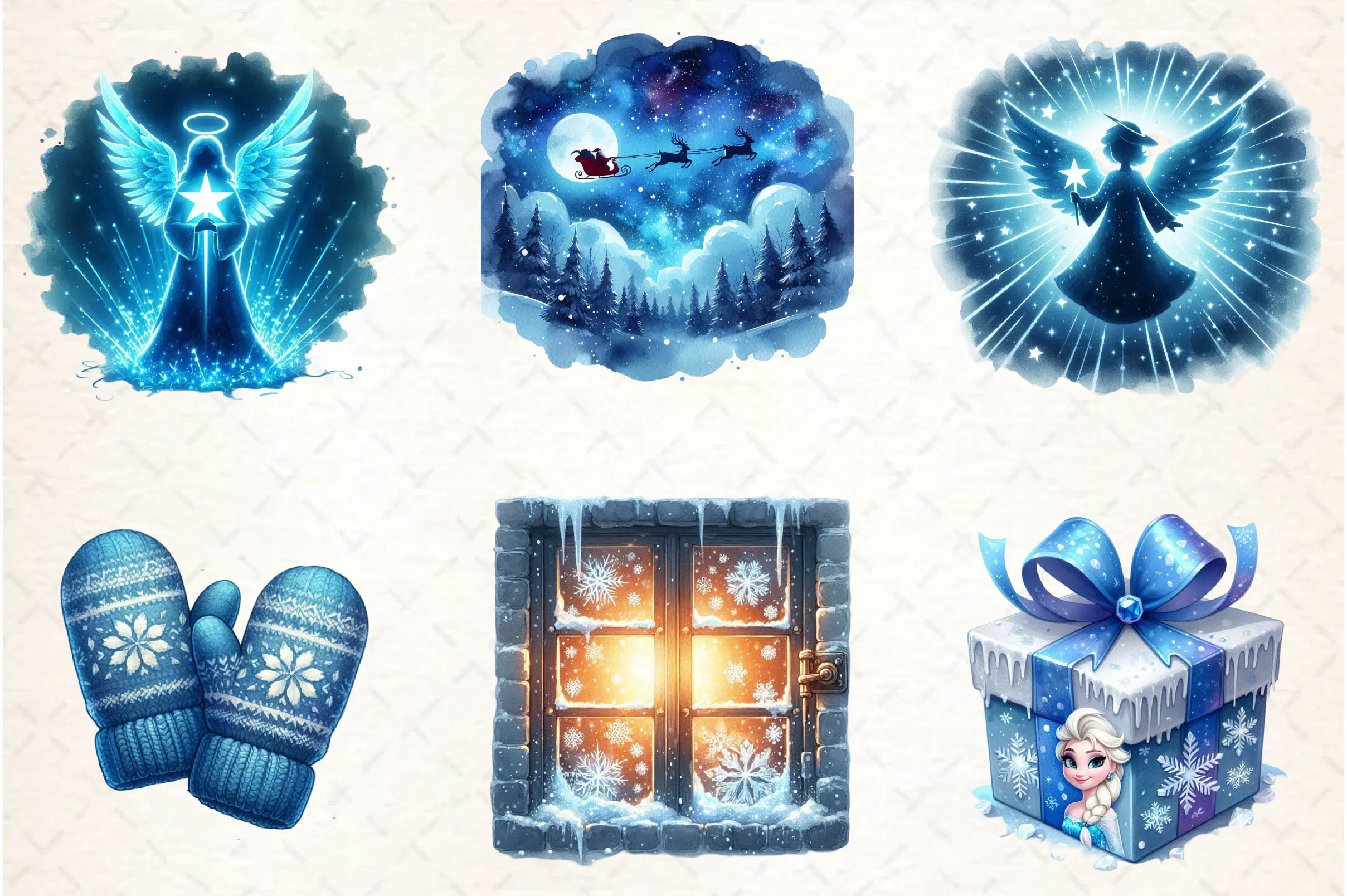 Blue Christmas Clipart Bundle - CraftNest - Digital Crafting and Art