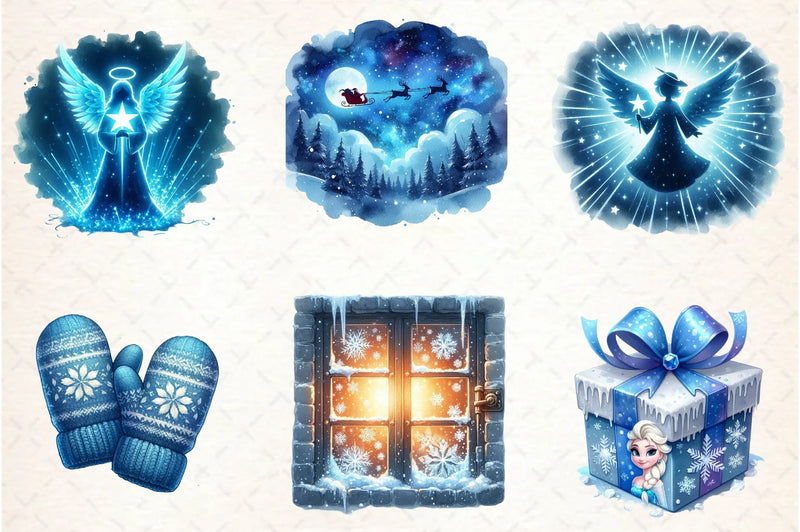 Blue Christmas Clipart Bundle - CraftNest - Digital Crafting and Art