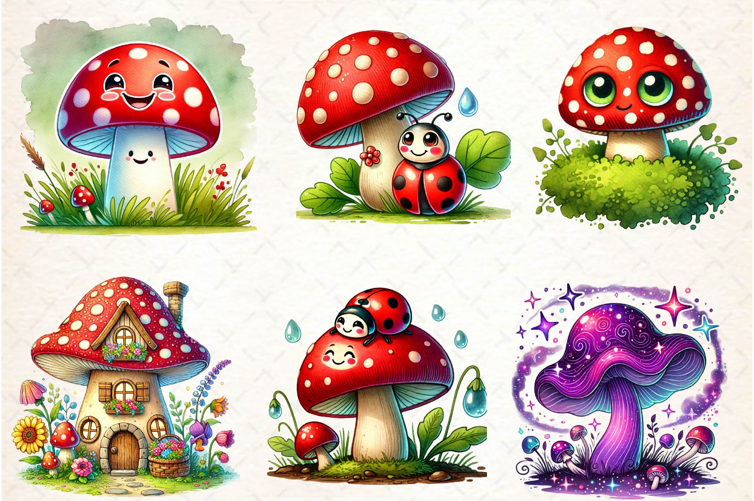 Mushroom Clipart Bundle - CraftNest - Digital Crafting and Art