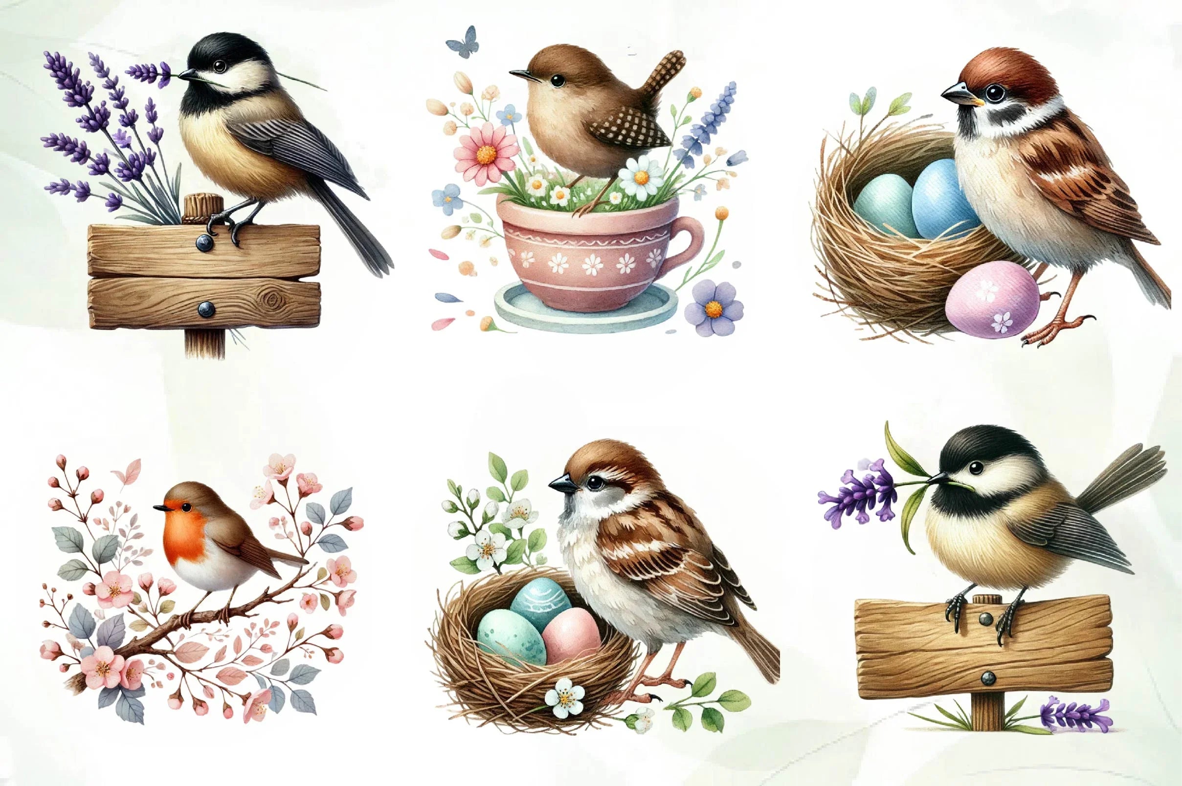 Spring Birds Clipart Bundle - CraftNest - Digital Crafting and Art