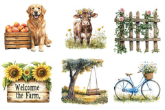 Happy Rustic Summer Clipart Bundle - CraftNest - Digital Crafting and Art