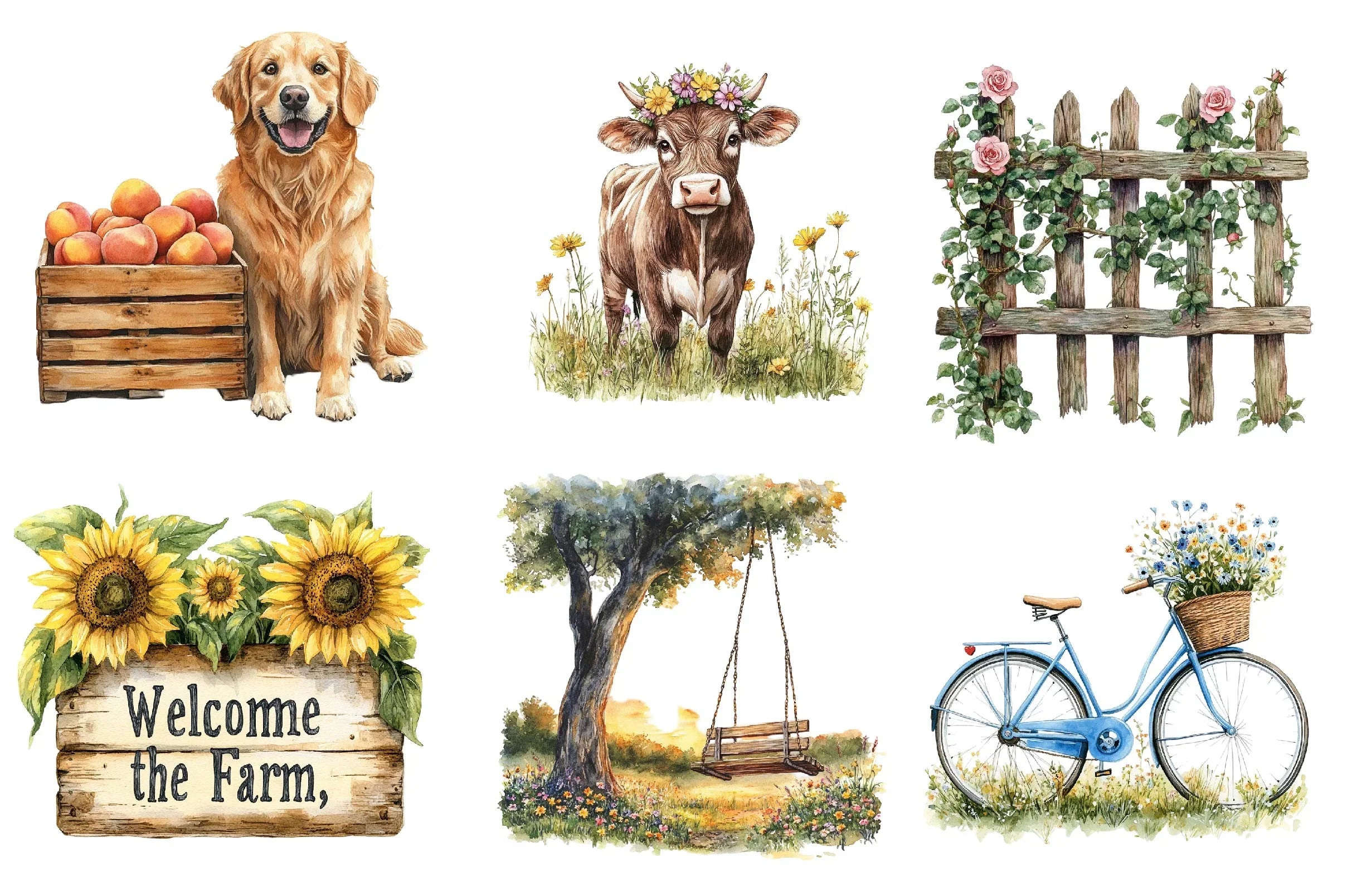 Happy Rustic Summer Clipart Bundle - CraftNest - Digital Crafting and Art