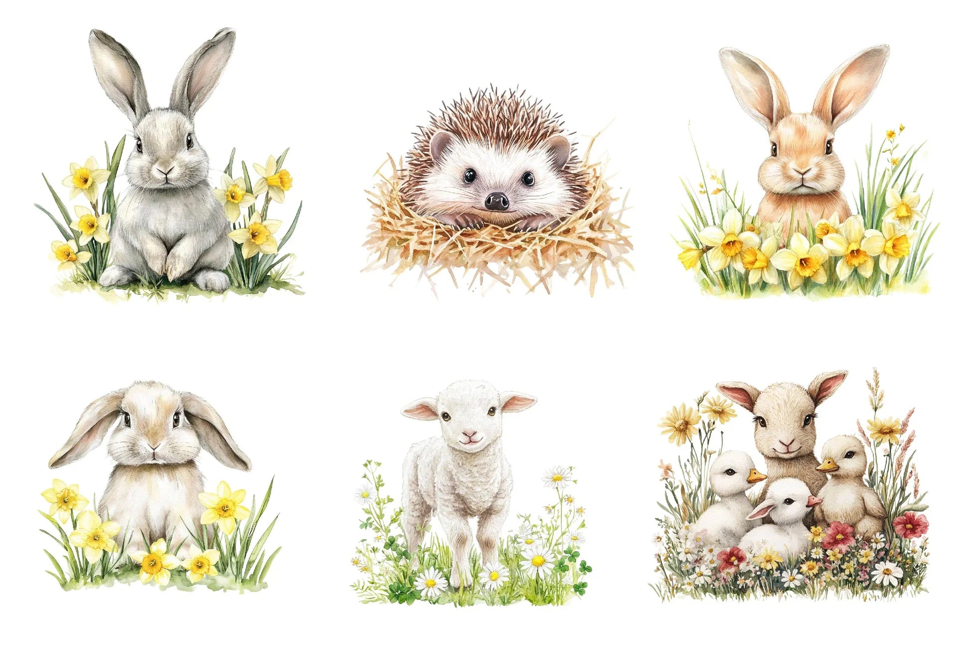 Cute Spring Farm Animals Clipart Bundle - CraftNest - Digital Crafting and Art