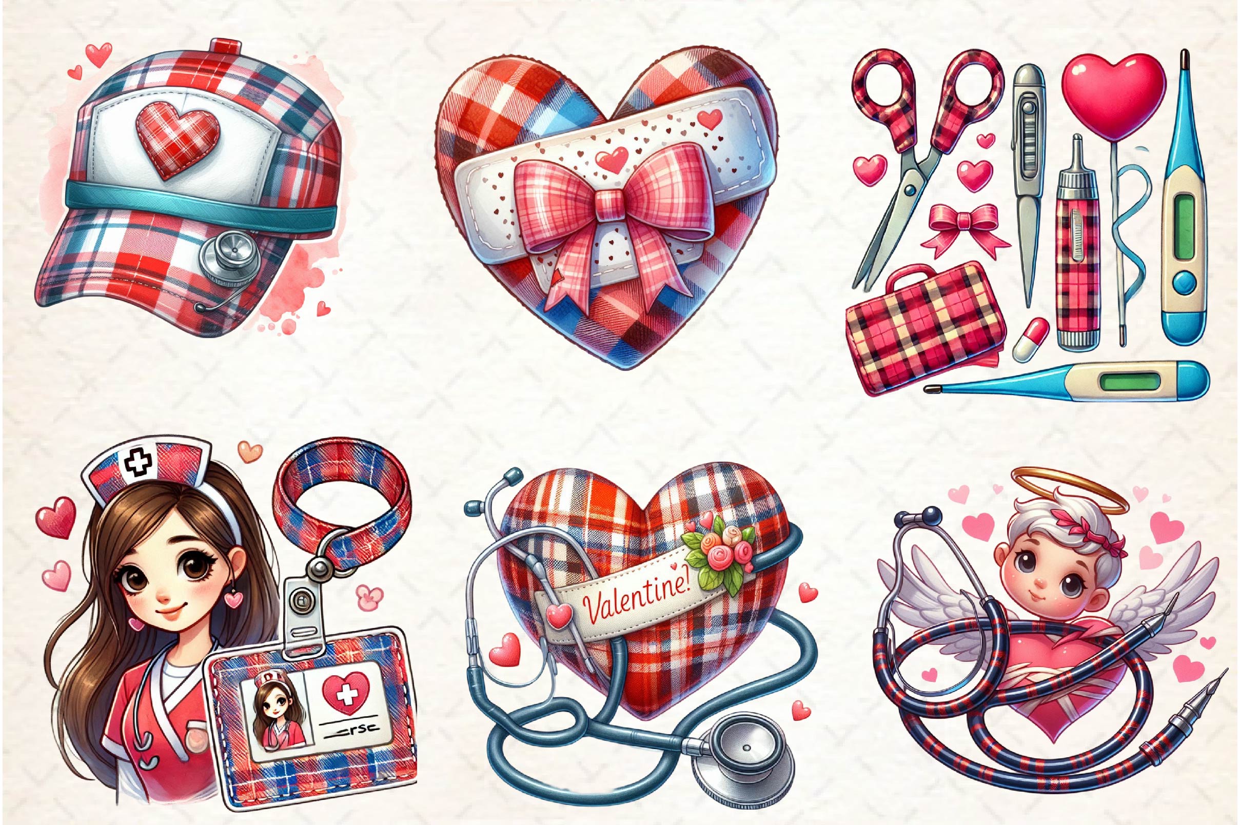 Nurse Valentine Clipart Bundle - CraftNest - Digital Crafting and Art