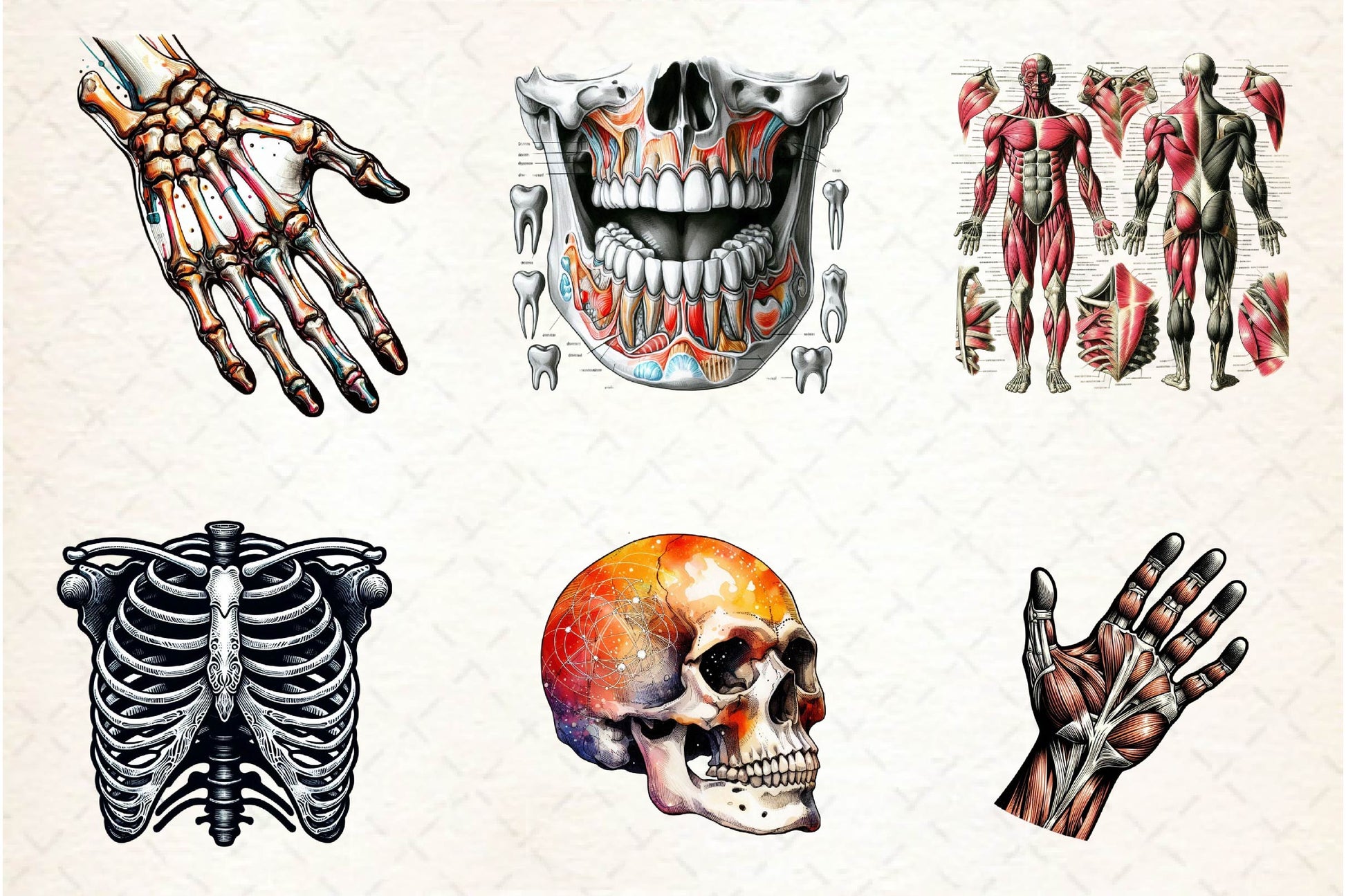 Antique Anatomy Overlays Clipart Bundle - CraftNest - Digital Crafting and Art