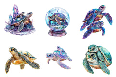 Gem Sea Turtle Mom And Baby Clipart Bundle 1 - CraftNest - Digital Crafting and Art