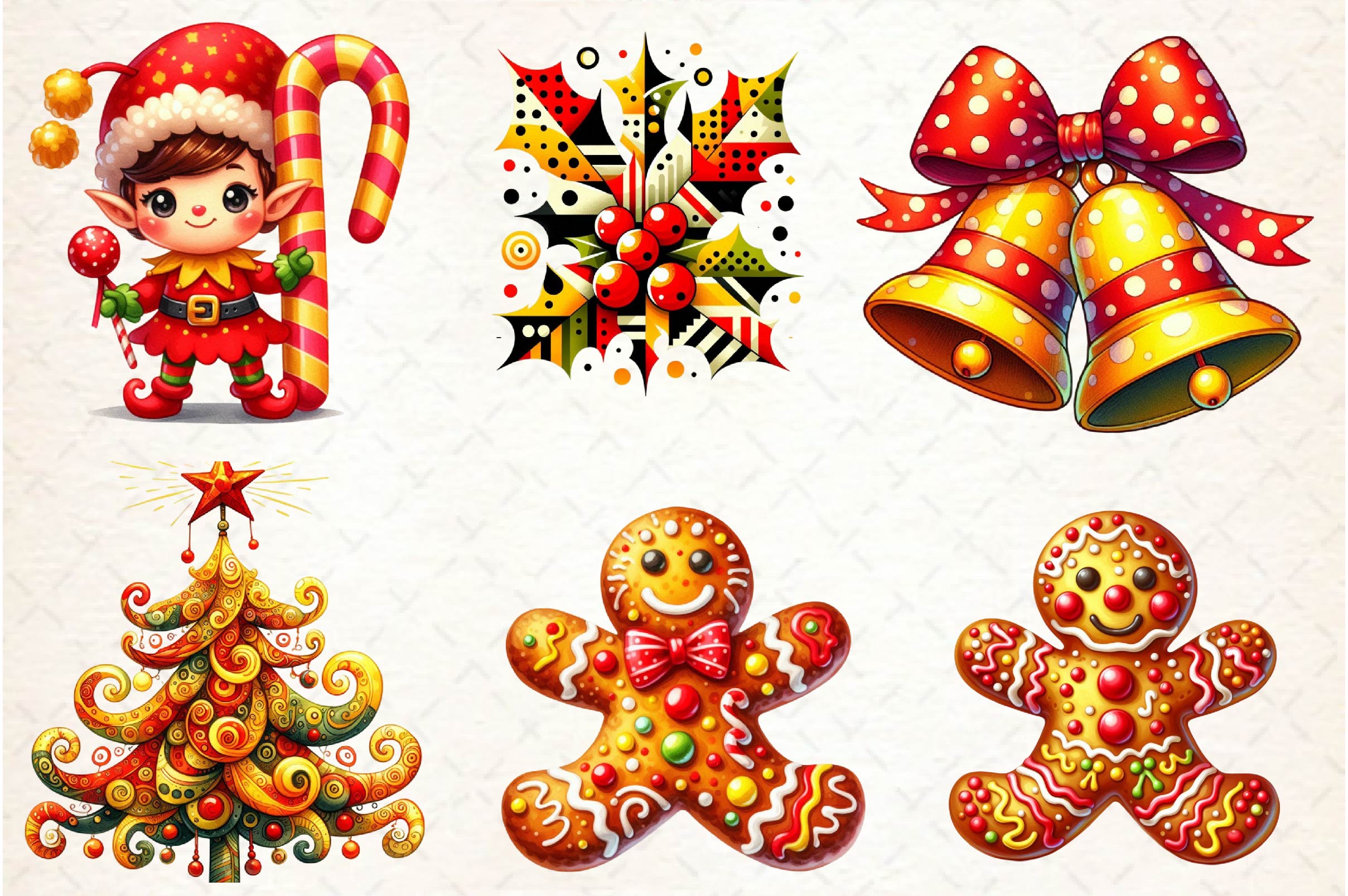 Cute Funky Christmas Clipart Bundle - CraftNest - Digital Crafting and Art