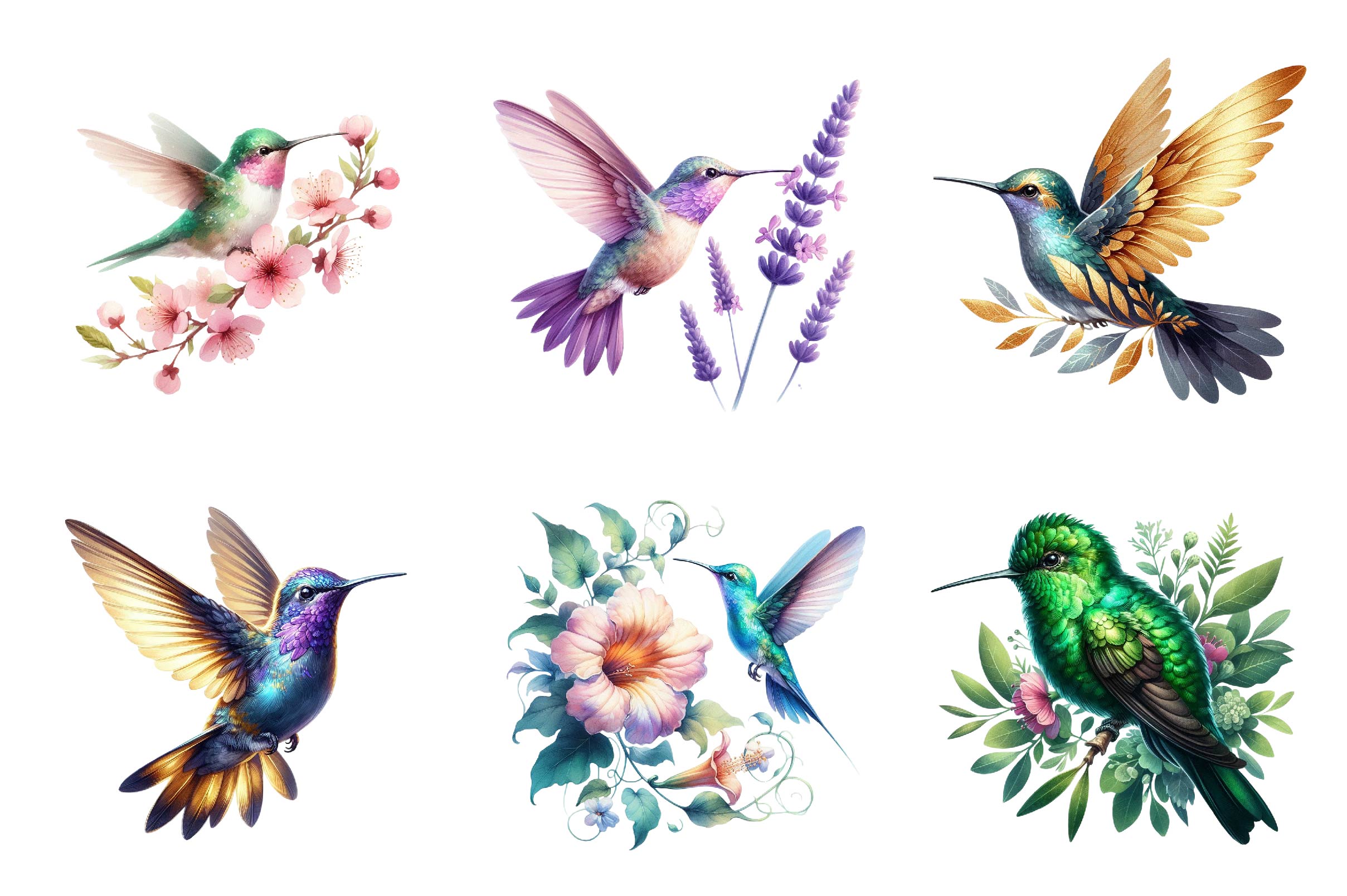 Hummingbird Collection Clipart Bundle - CraftNest - Digital Crafting and Art